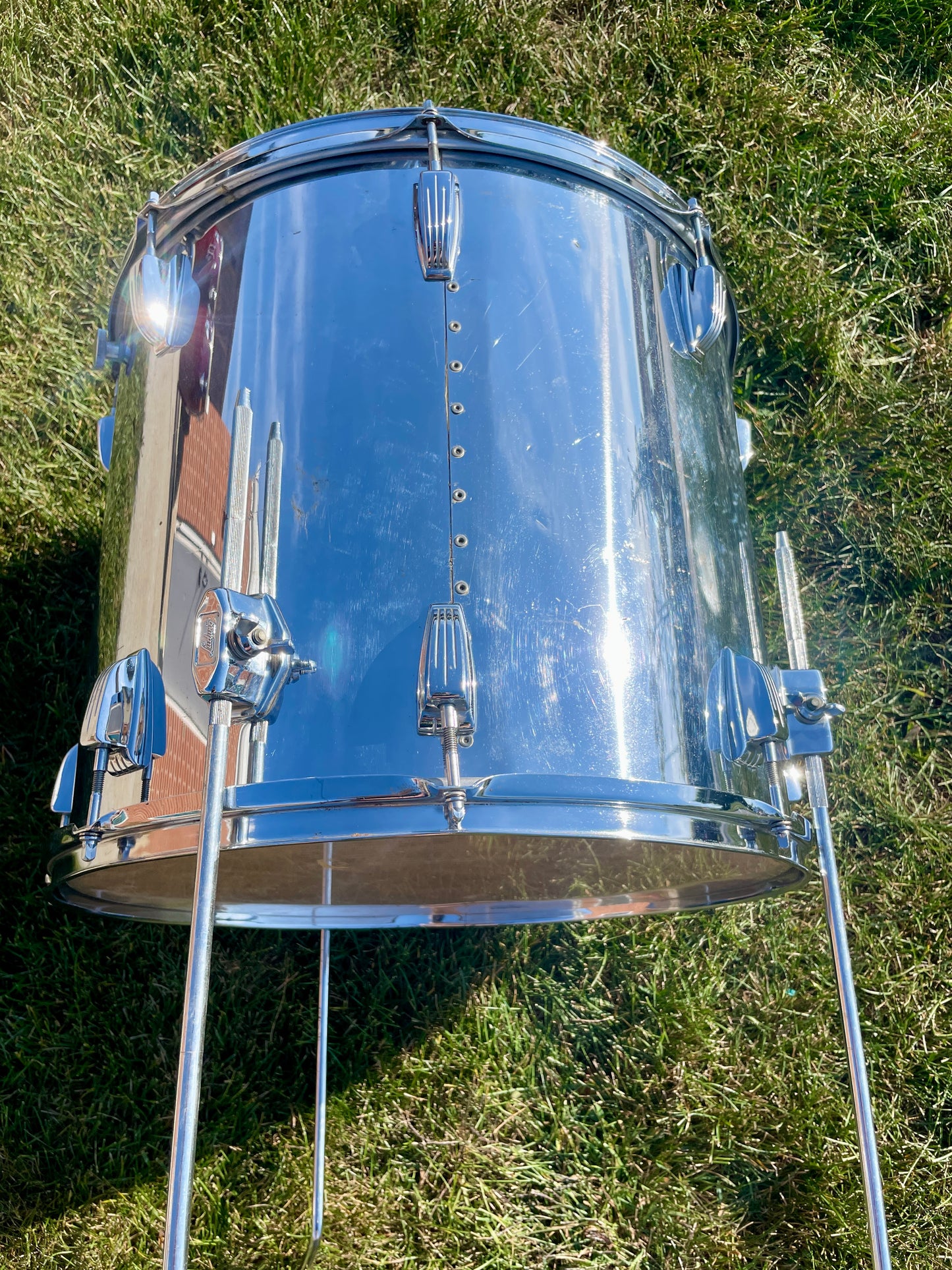 1970s Ludwig 16x18 6-Ply Floor Tom Drum Chrome Over Wood COW