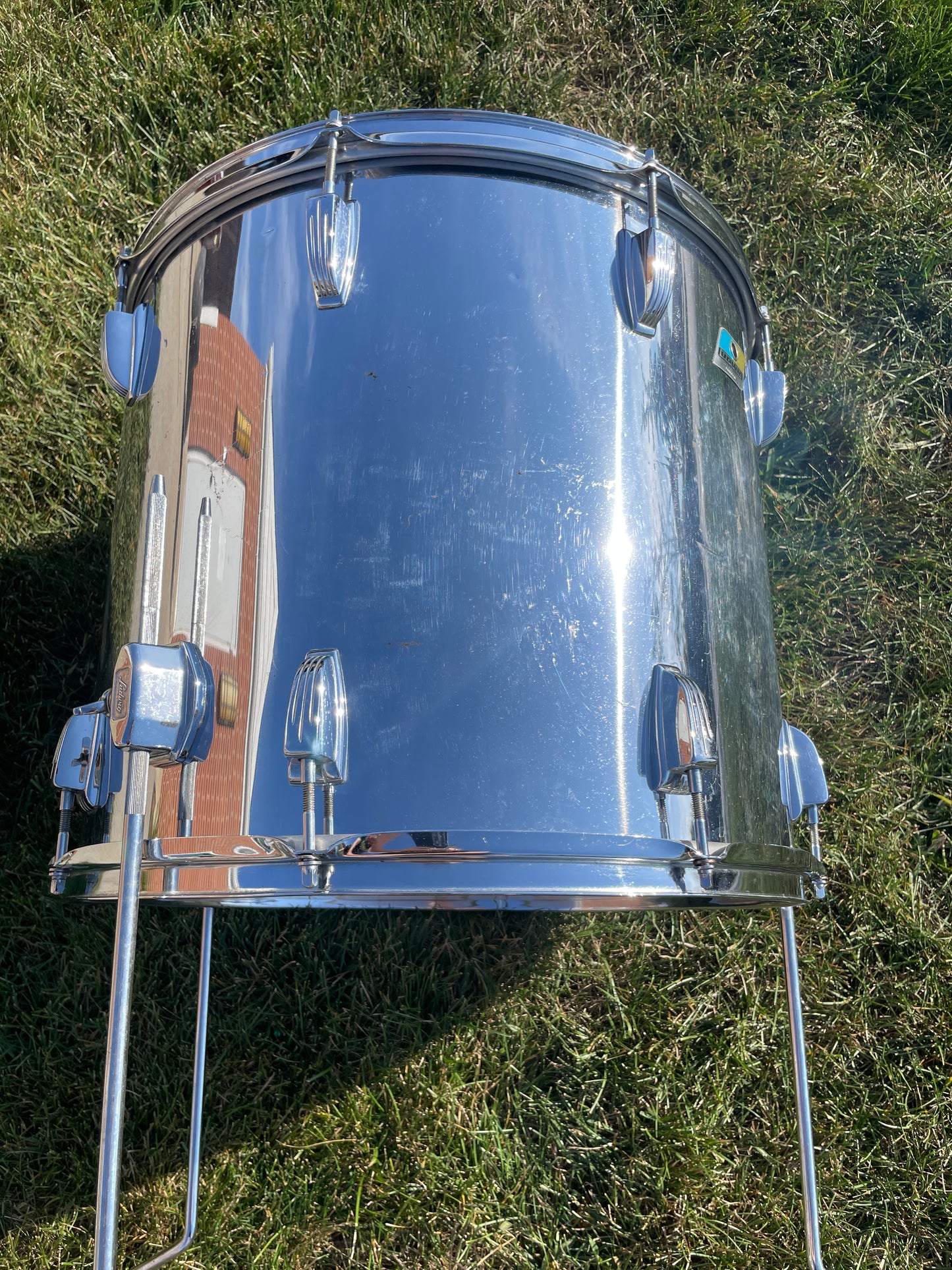 1970s Ludwig 16x18 6-Ply Floor Tom Drum Chrome Over Wood COW