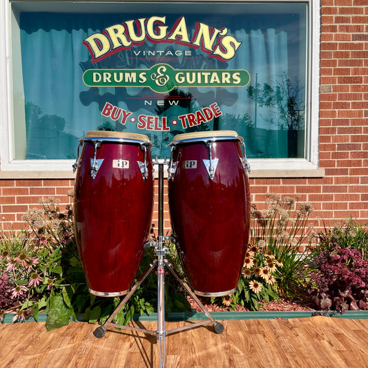 2000s LP Classic Model Wood Quinto & Conga Set w/ Stand & Bags Latin Percussion