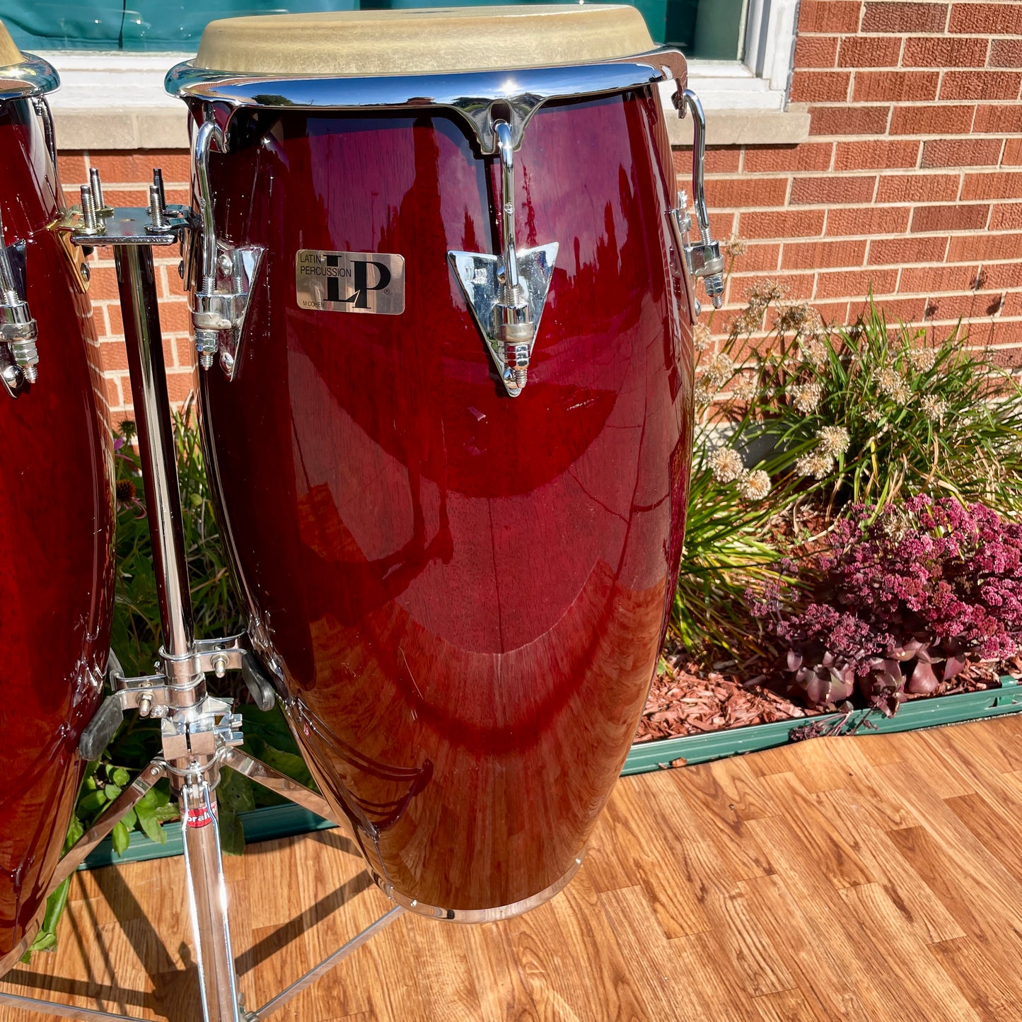 2000s LP Classic Model Wood Quinto & Conga Set w/ Stand & Bags Latin Percussion