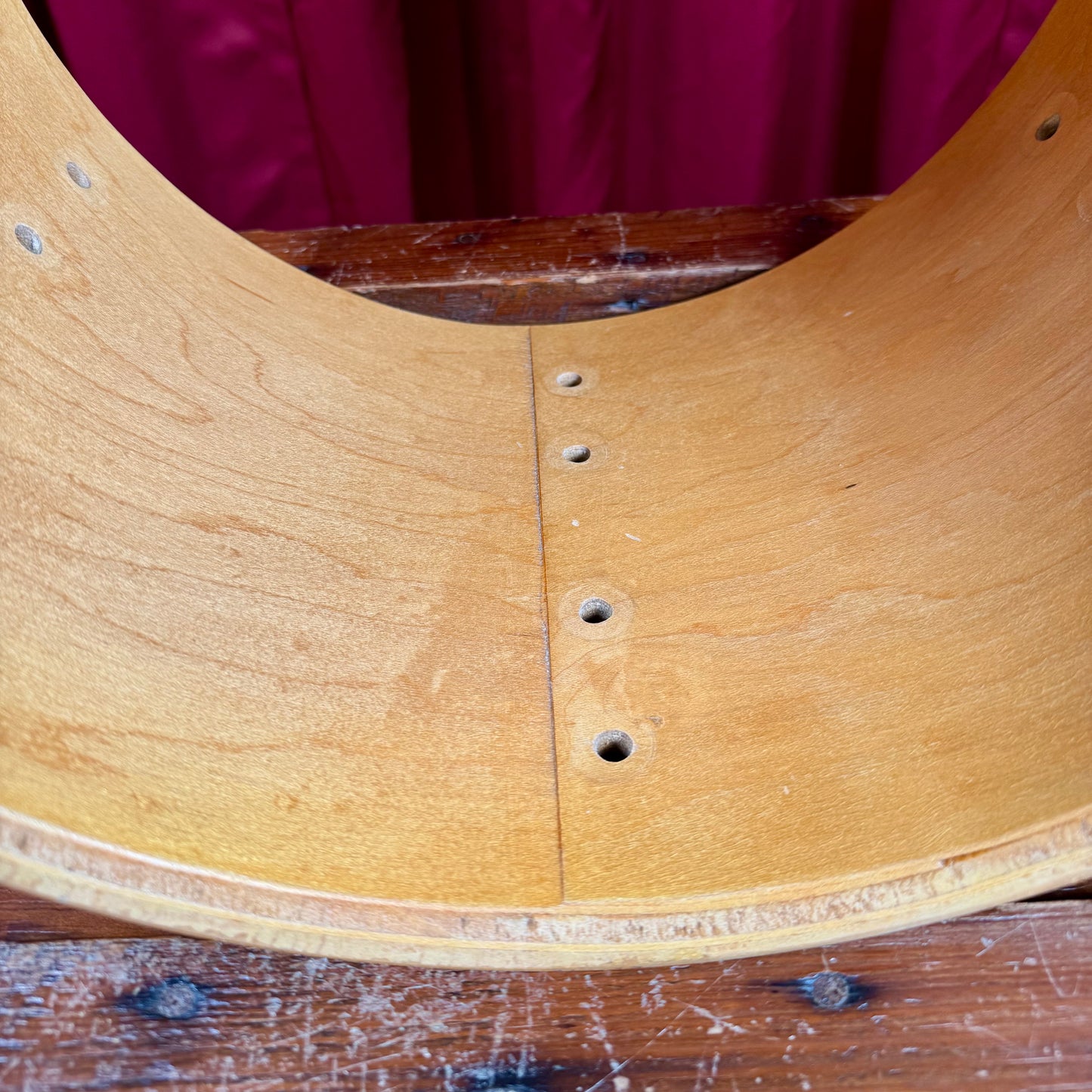 1970s Slingerland 9x13 Tom Drum Shell Single Natural 5-Ply