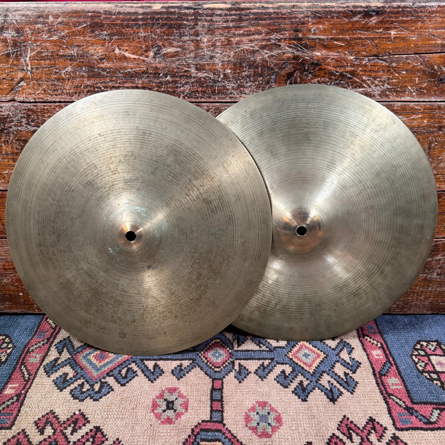 14" Zildjian A 1950s Early 1st Gen. New Beat Hi-Hat Cymbal Pair 844g/1260g *Video Demo*