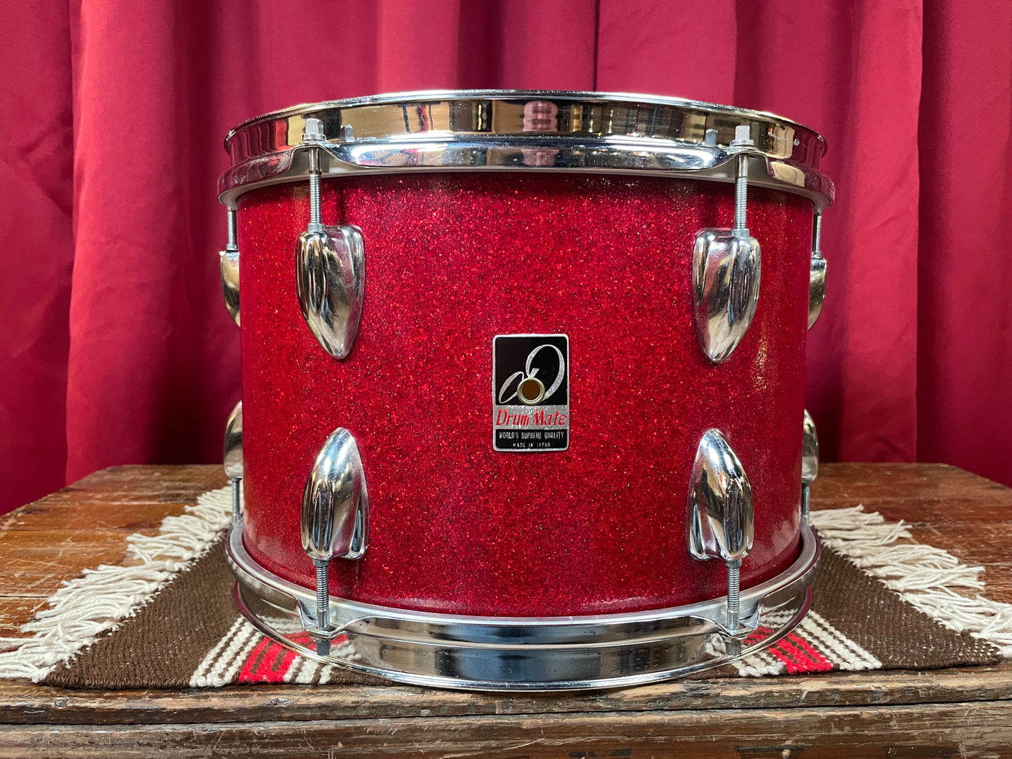 Vintage Drum Mate 8x12 Tom Drum Red Sparkle MIJ / Japan