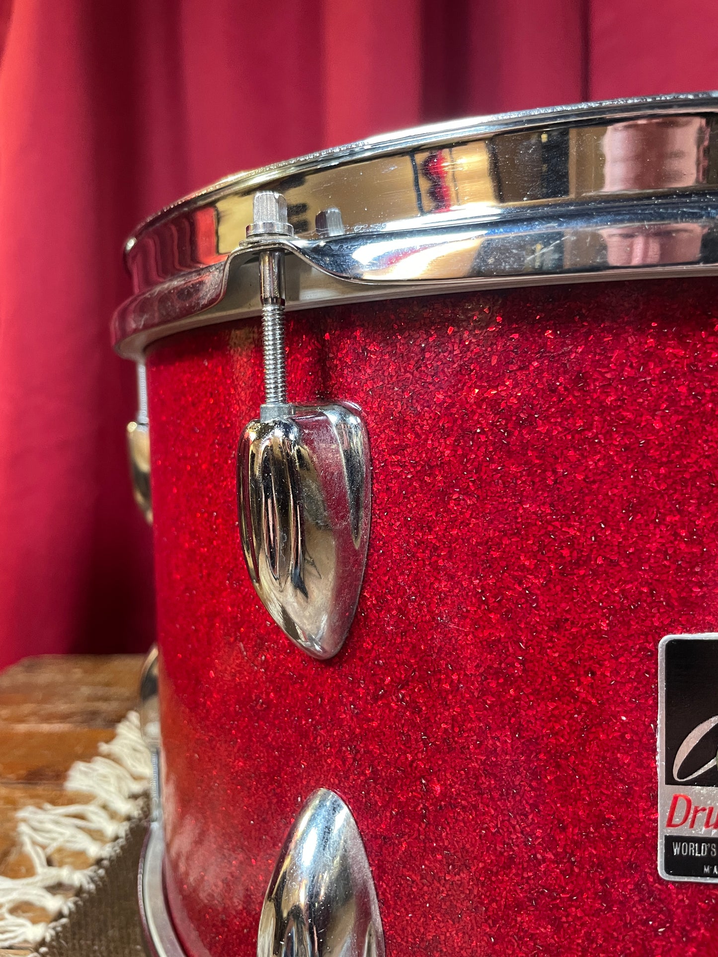 Vintage Drum Mate 8x12 Tom Drum Red Sparkle MIJ / Japan