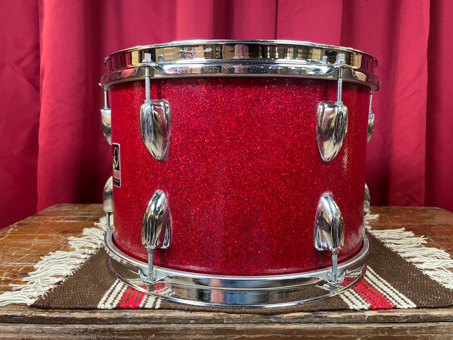 Vintage Drum Mate 8x12 Tom Drum Red Sparkle MIJ / Japan