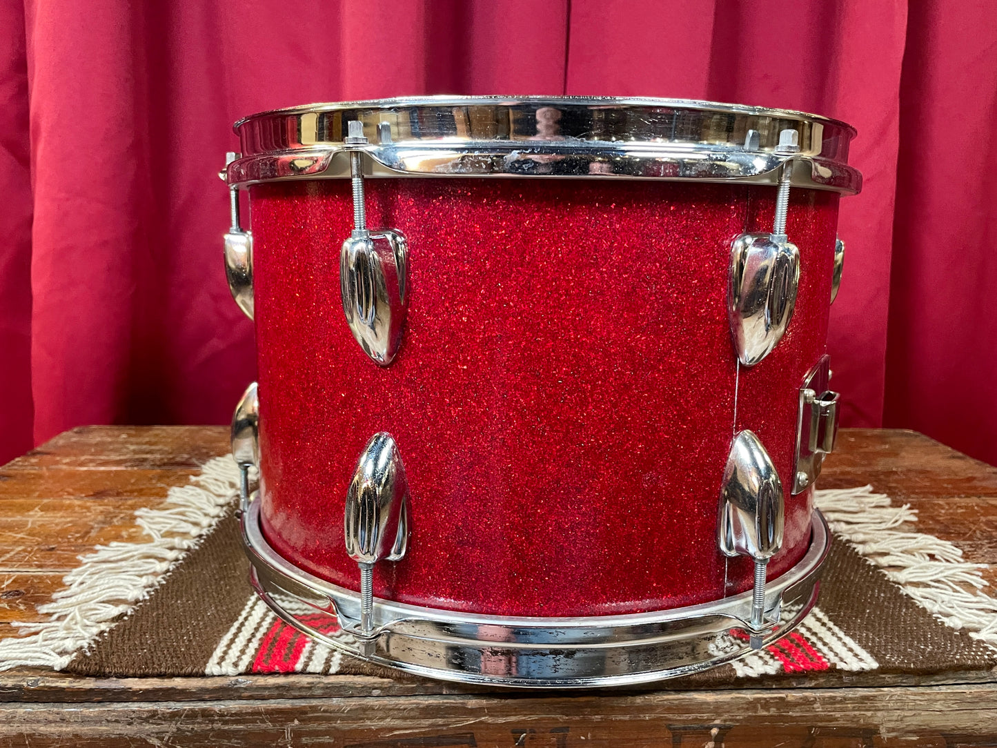 Vintage Drum Mate 8x12 Tom Drum Red Sparkle MIJ / Japan