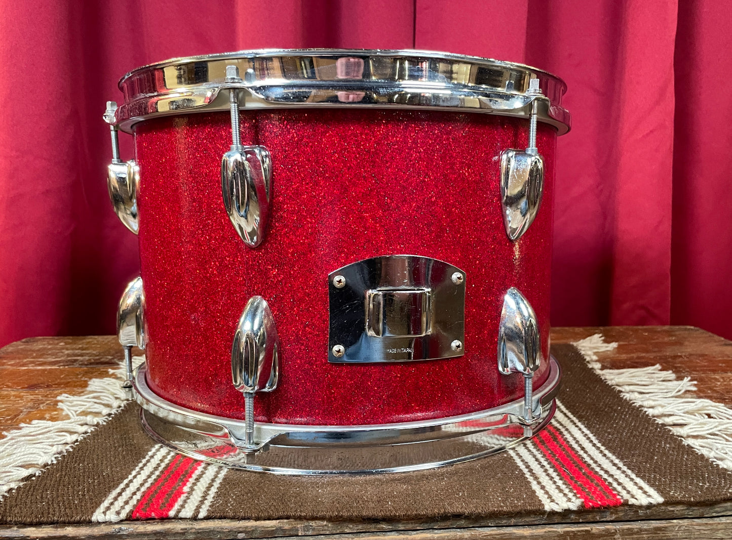 Vintage Drum Mate 8x12 Tom Drum Red Sparkle MIJ / Japan