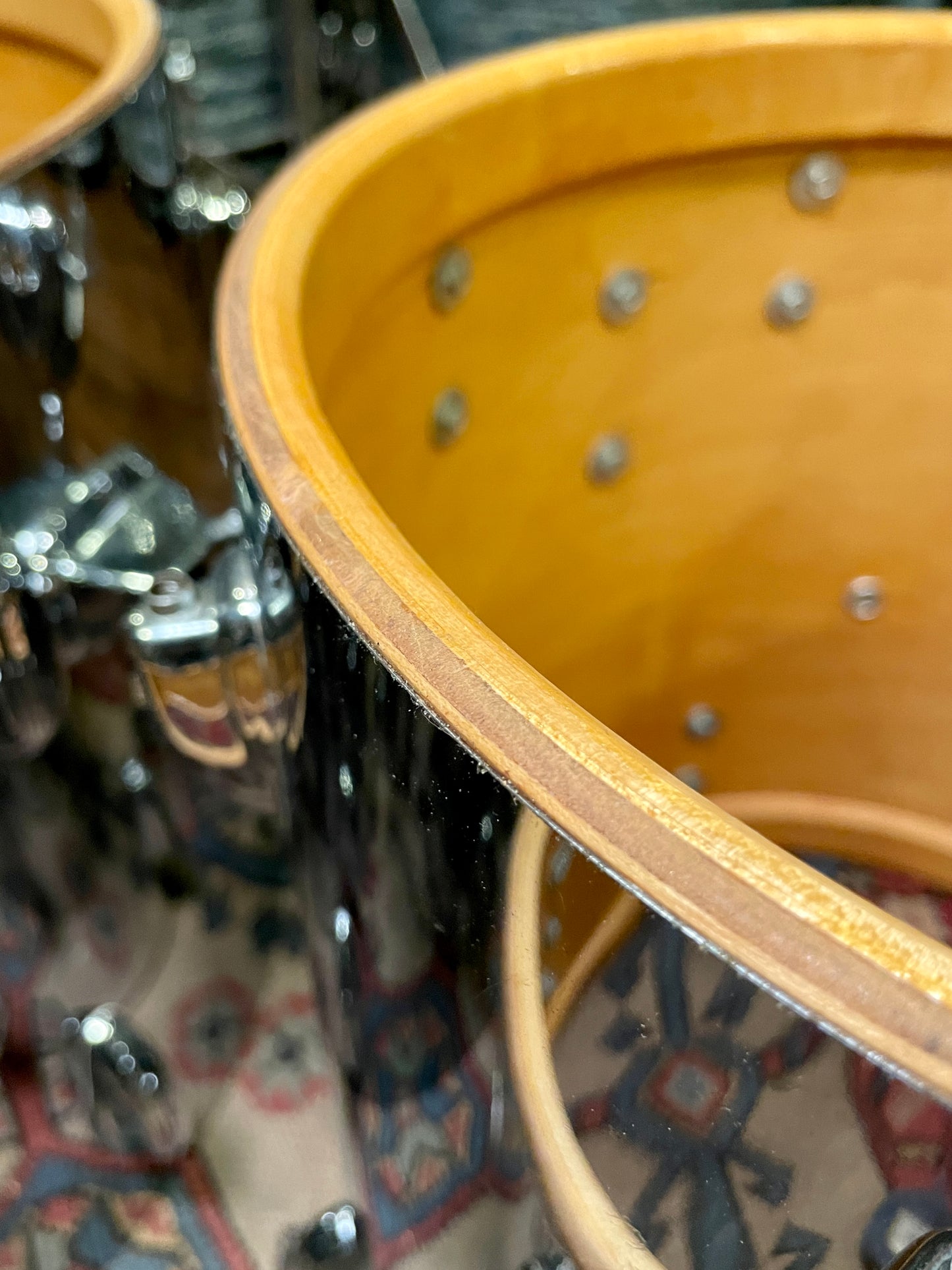 1970s Slingerland No. 9N Modern Jazz Outfit Drum Set Chrome Over Wood 20/12/14