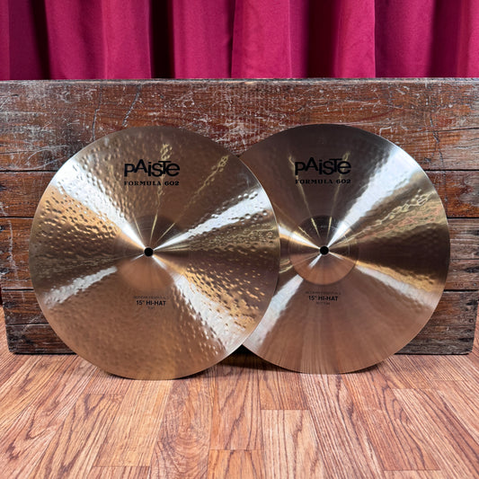 15" Paiste Formula 602 Modern Essentials Hi-Hat Cymbal Pair 1058g/1348g *Video Demo*