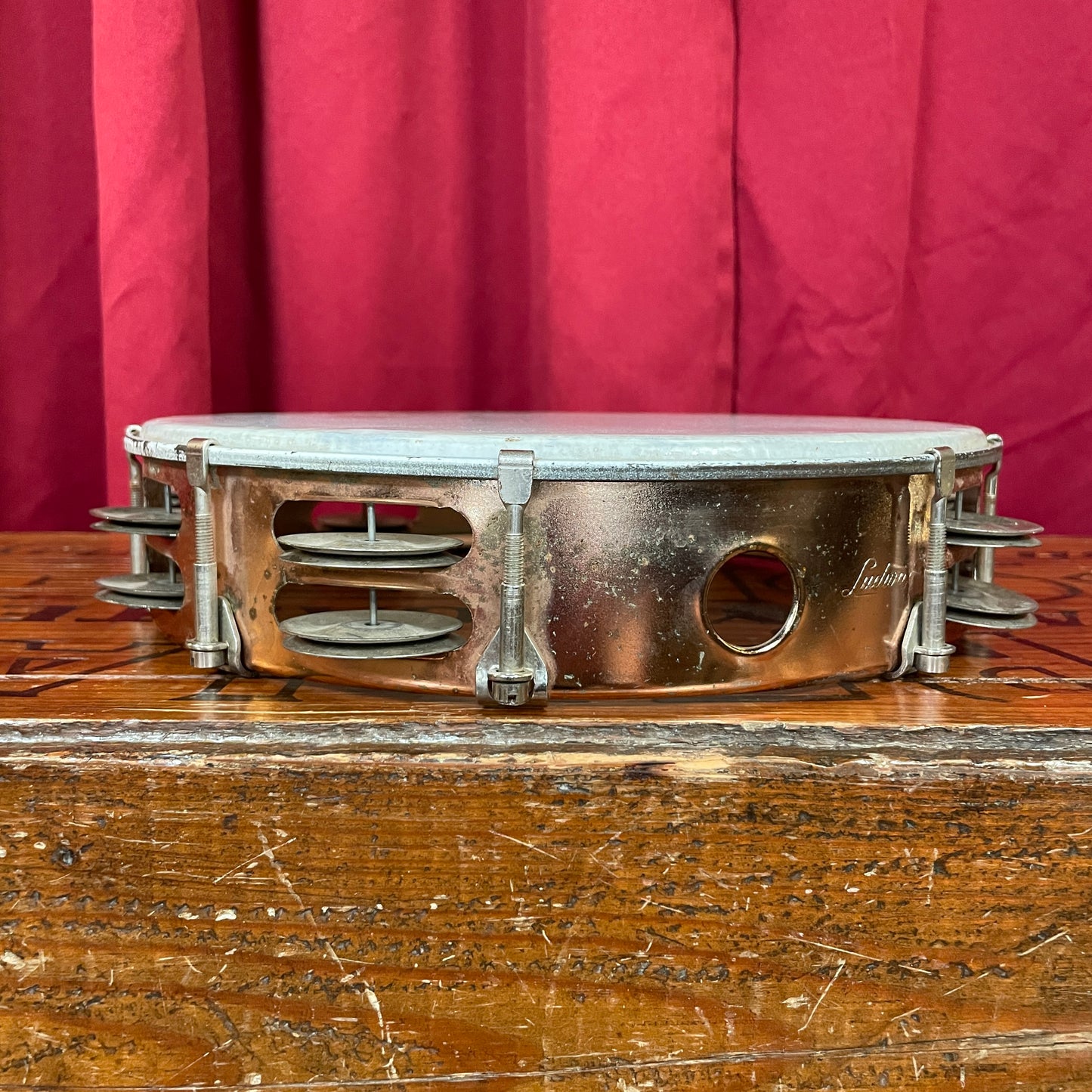 1960s Ludwig 10" Bronze Double Row Tunable Tambourine