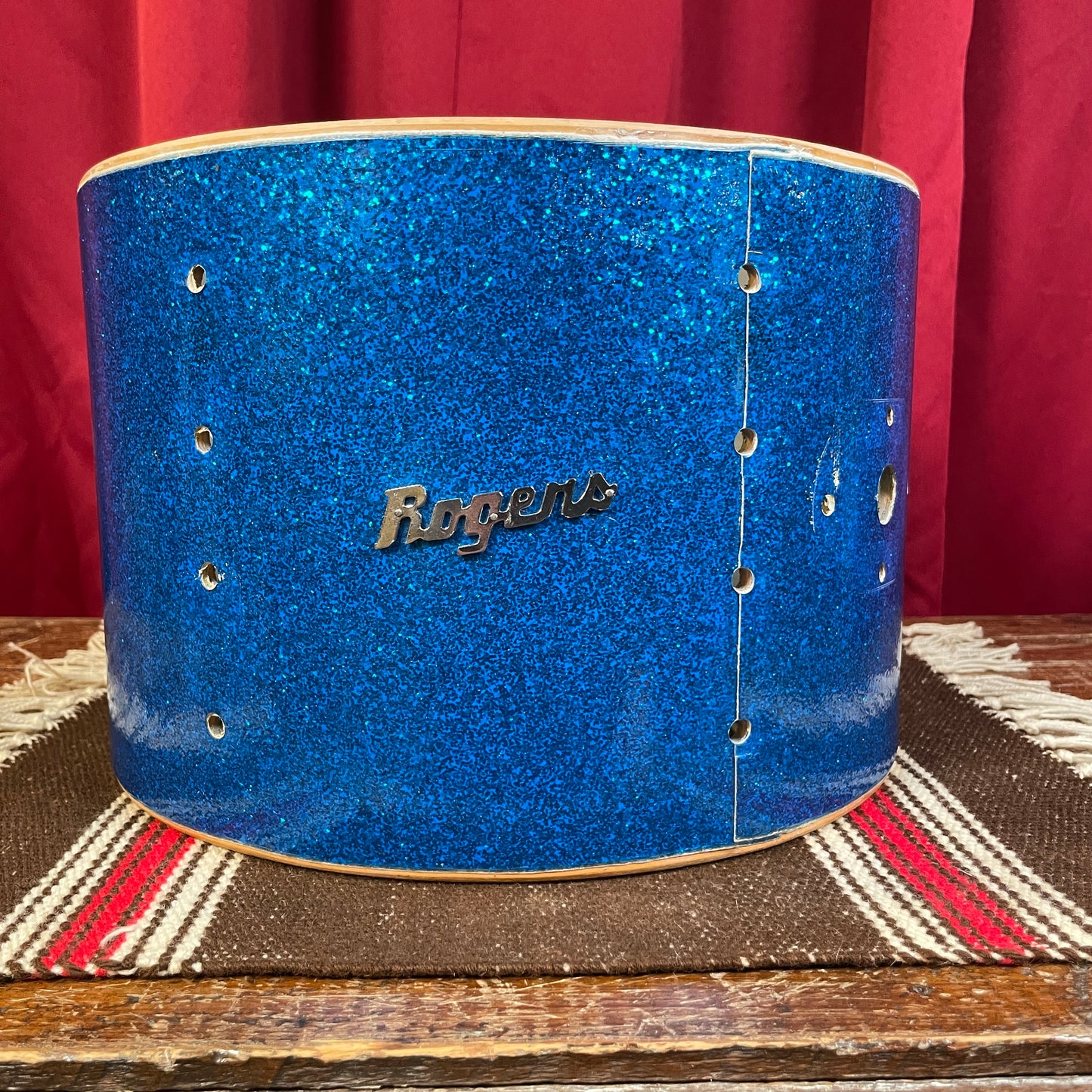 1960s Rogers Cleveland Holiday 8x12 Tom Shell Blue Sparkle Beavertail