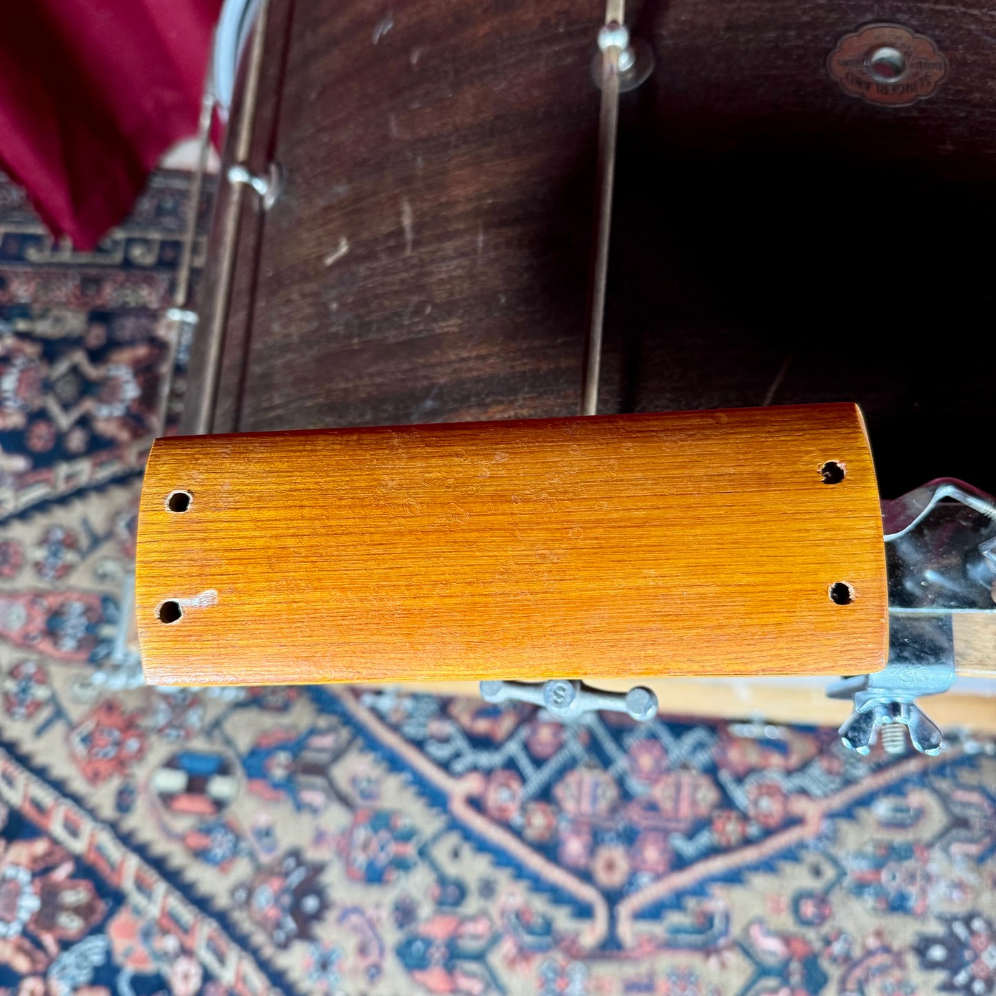 1960s 5" Cowbell and Wood Block w/ Mount Made In Japan