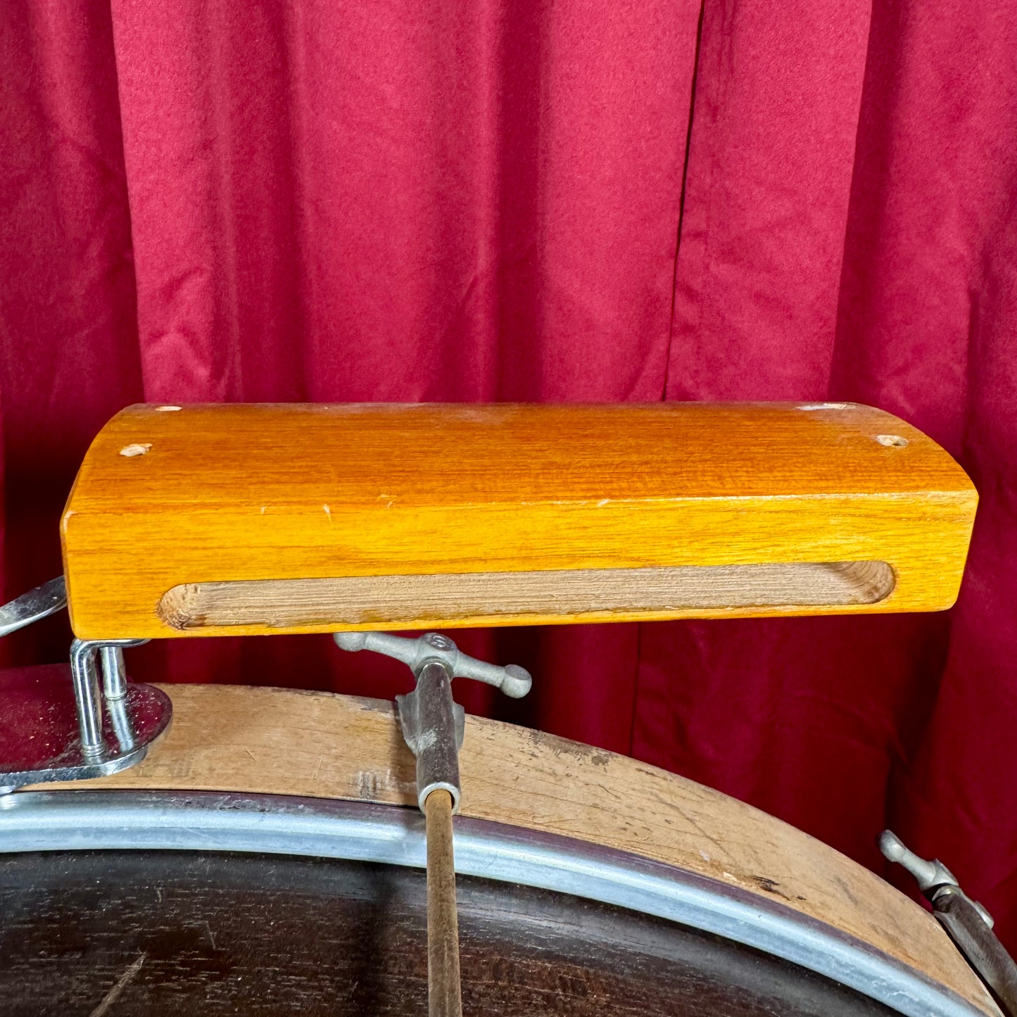 1960s 5" Cowbell and Wood Block w/ Mount Made In Japan