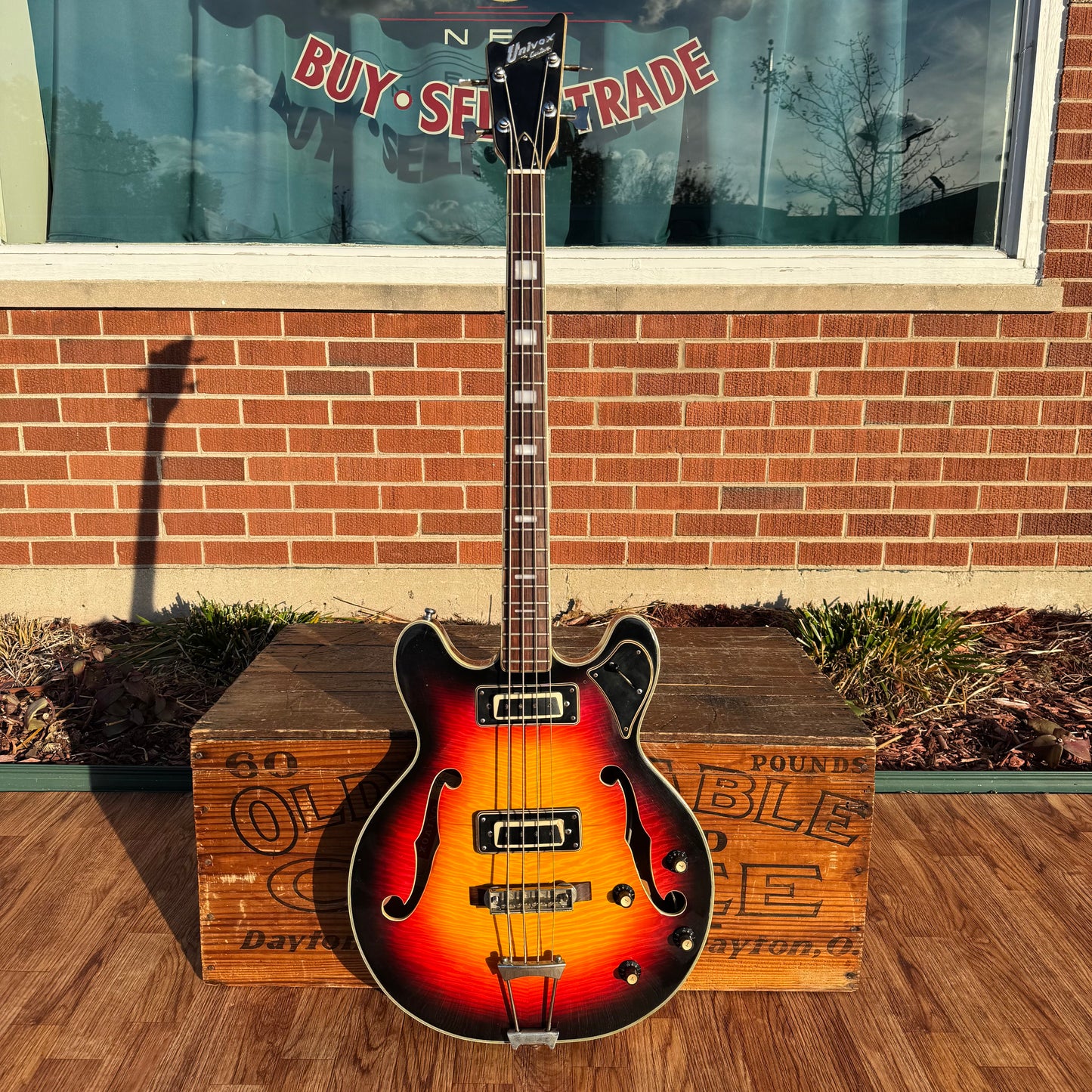 Vintage Univox Custom Coily 330 Style Short Scale Bass Sunburst MIJ