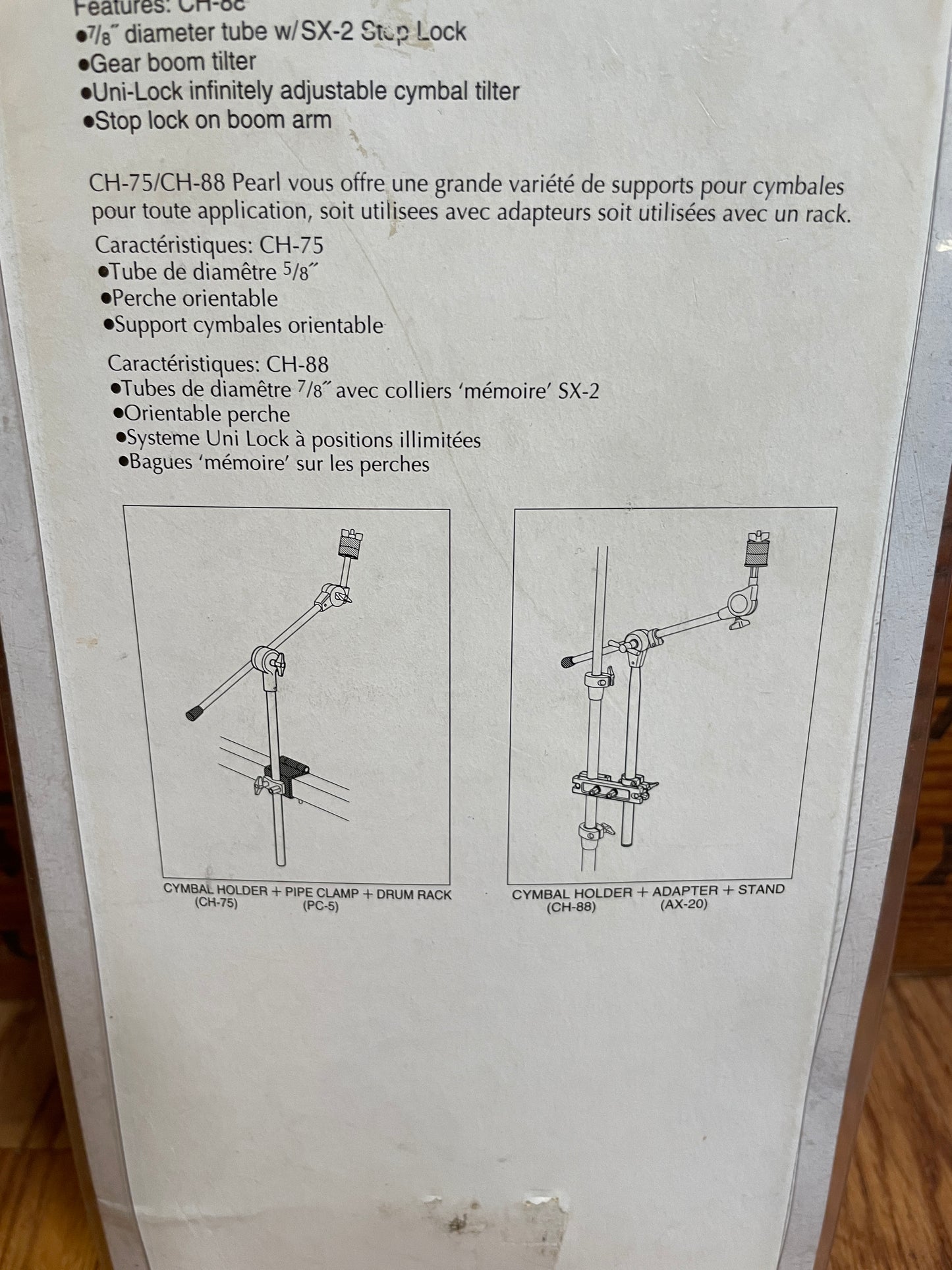 Pearl CH-88 Boom Cymbal Arm with Unilock Tilter NOS