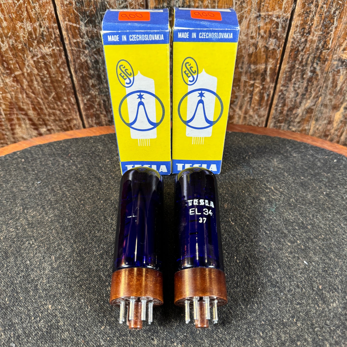 Tesla Cobalt Blue EL34 Amplifier Power Tubes Pair Duet #201