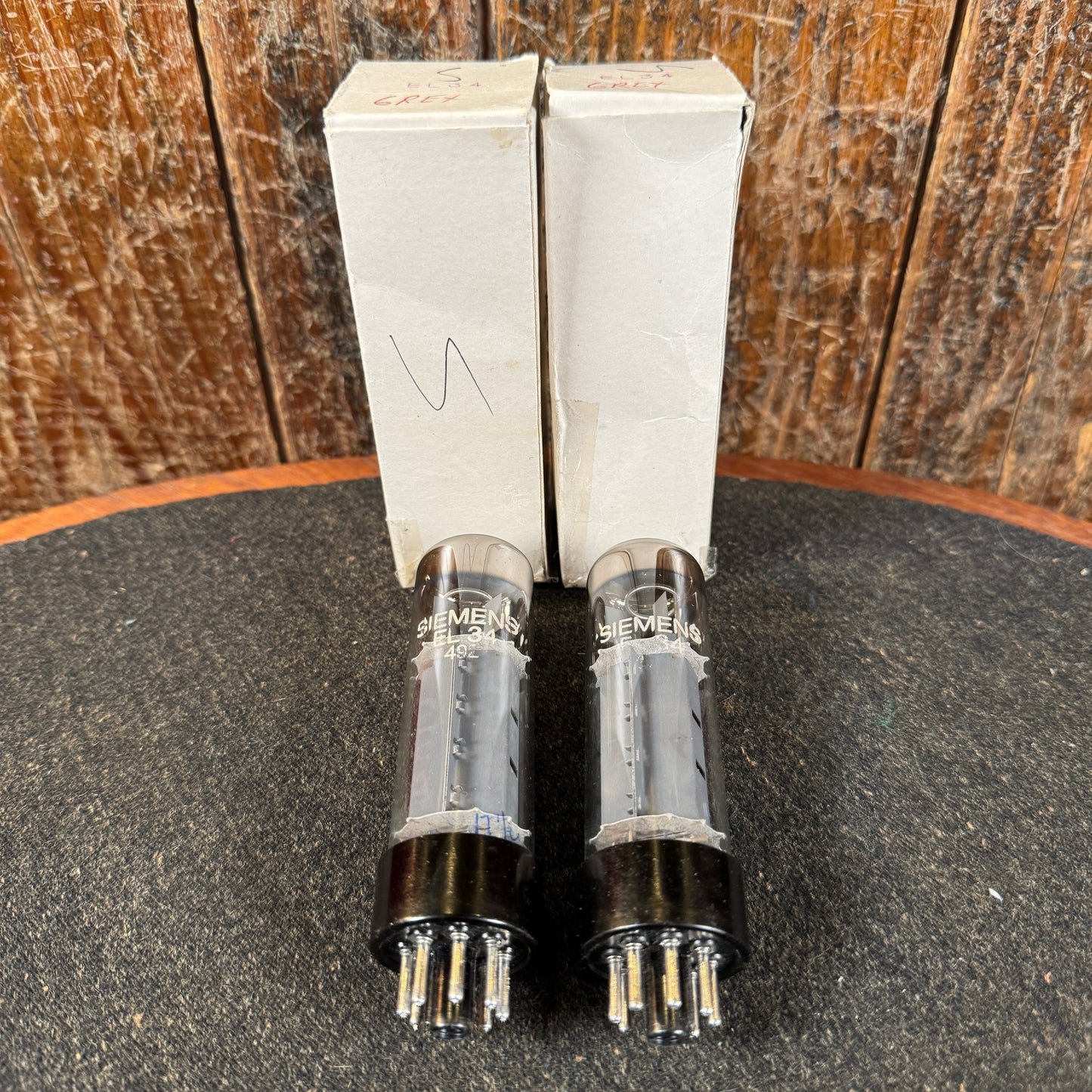 RFT / Siemens EL34 Dimple Top Amplifier Power Tubes Pair Duet #202