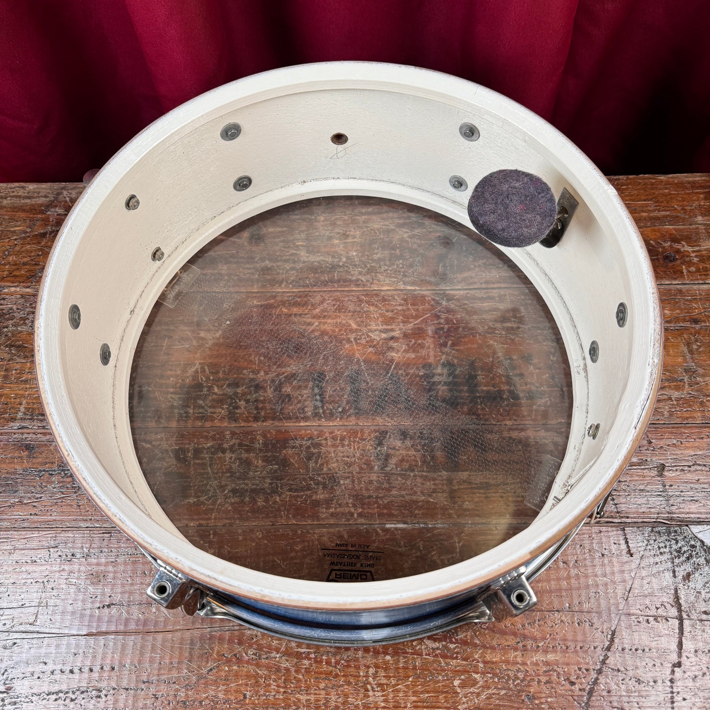 Early 1960s Ludwig Pre-Serial 5x14 No. 491 Pioneer Snare Drum Blue Sparkle Brass Hoops