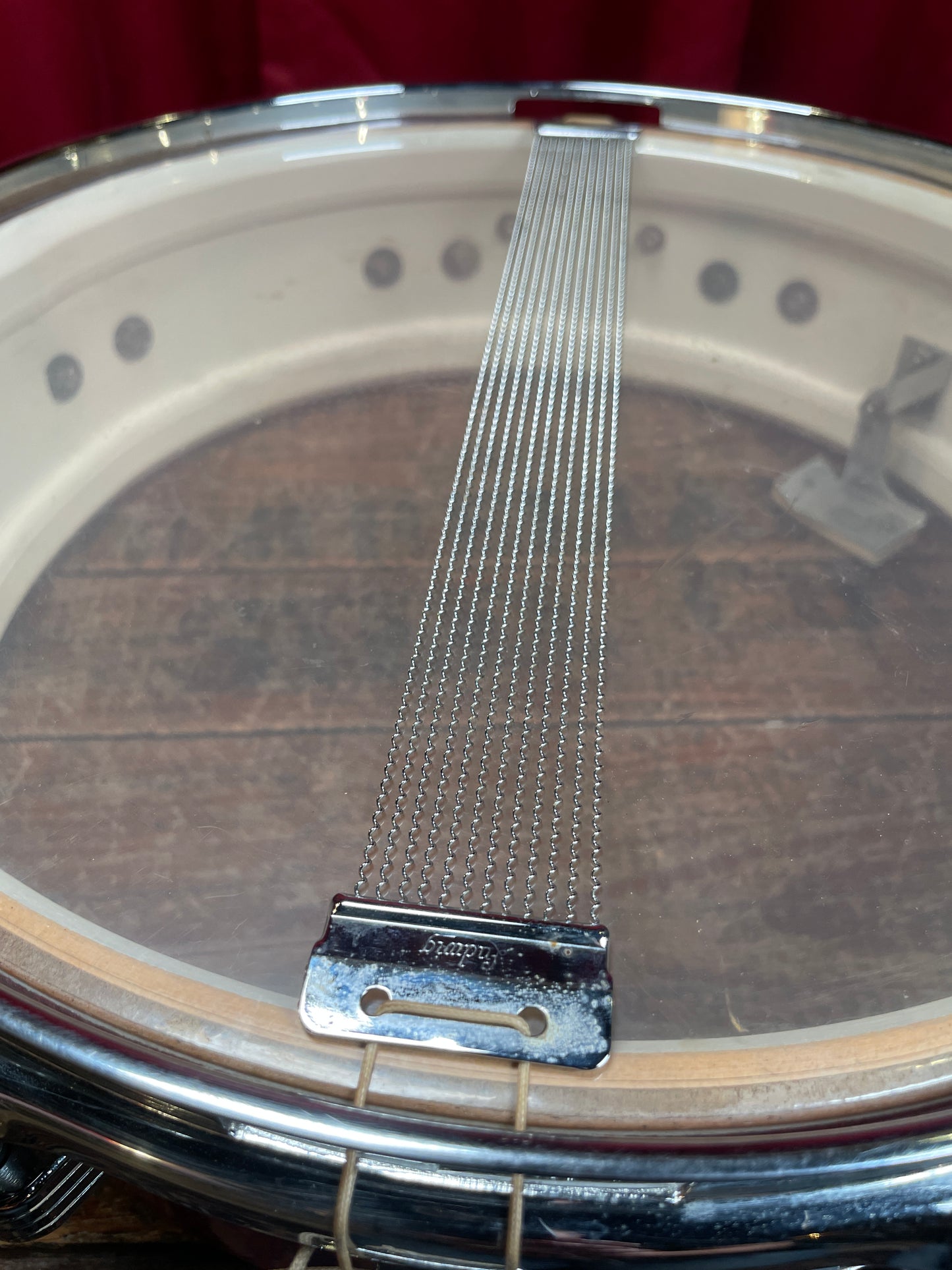 1965 Ludwig Downbeat 4x14 Snare Drum Red Sparkle