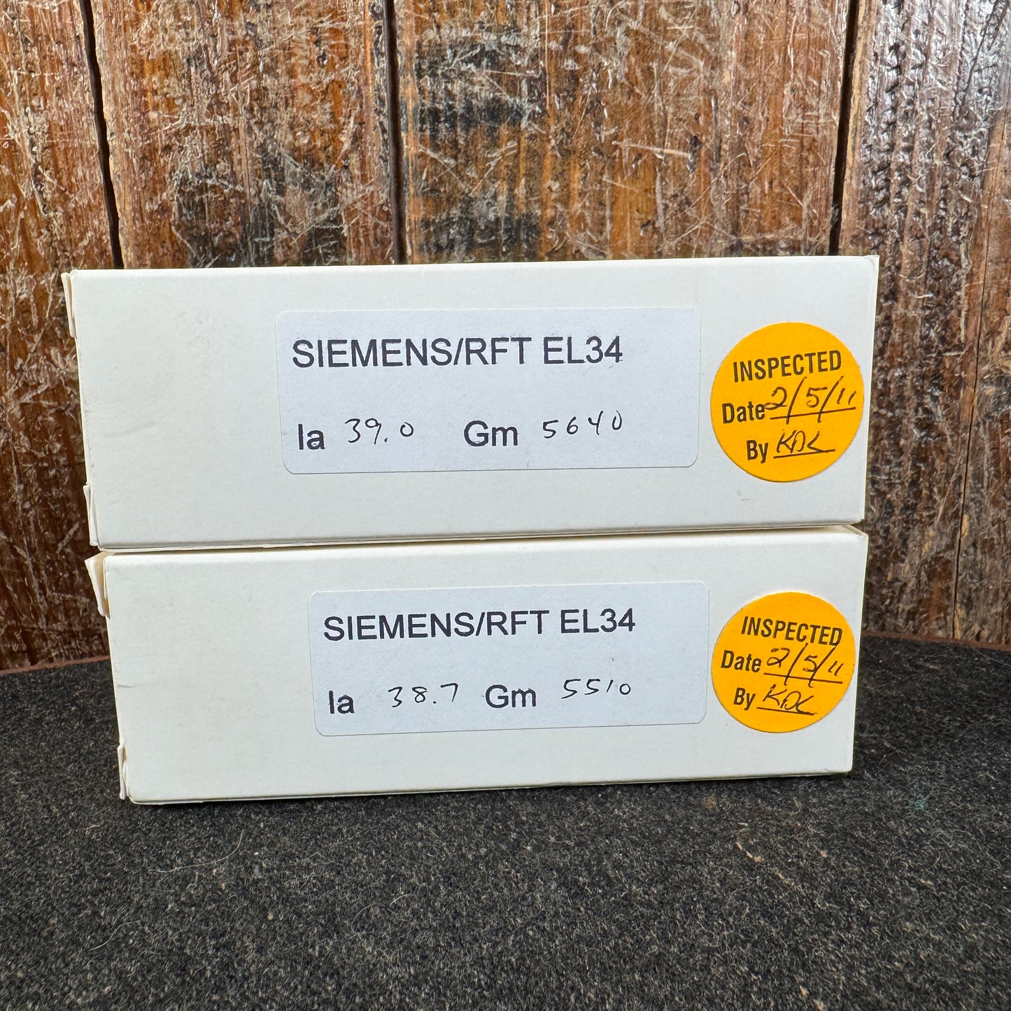 RFT / Siemens EL34 Dimple Top Amplifier Power Tubes Pair Duet #199