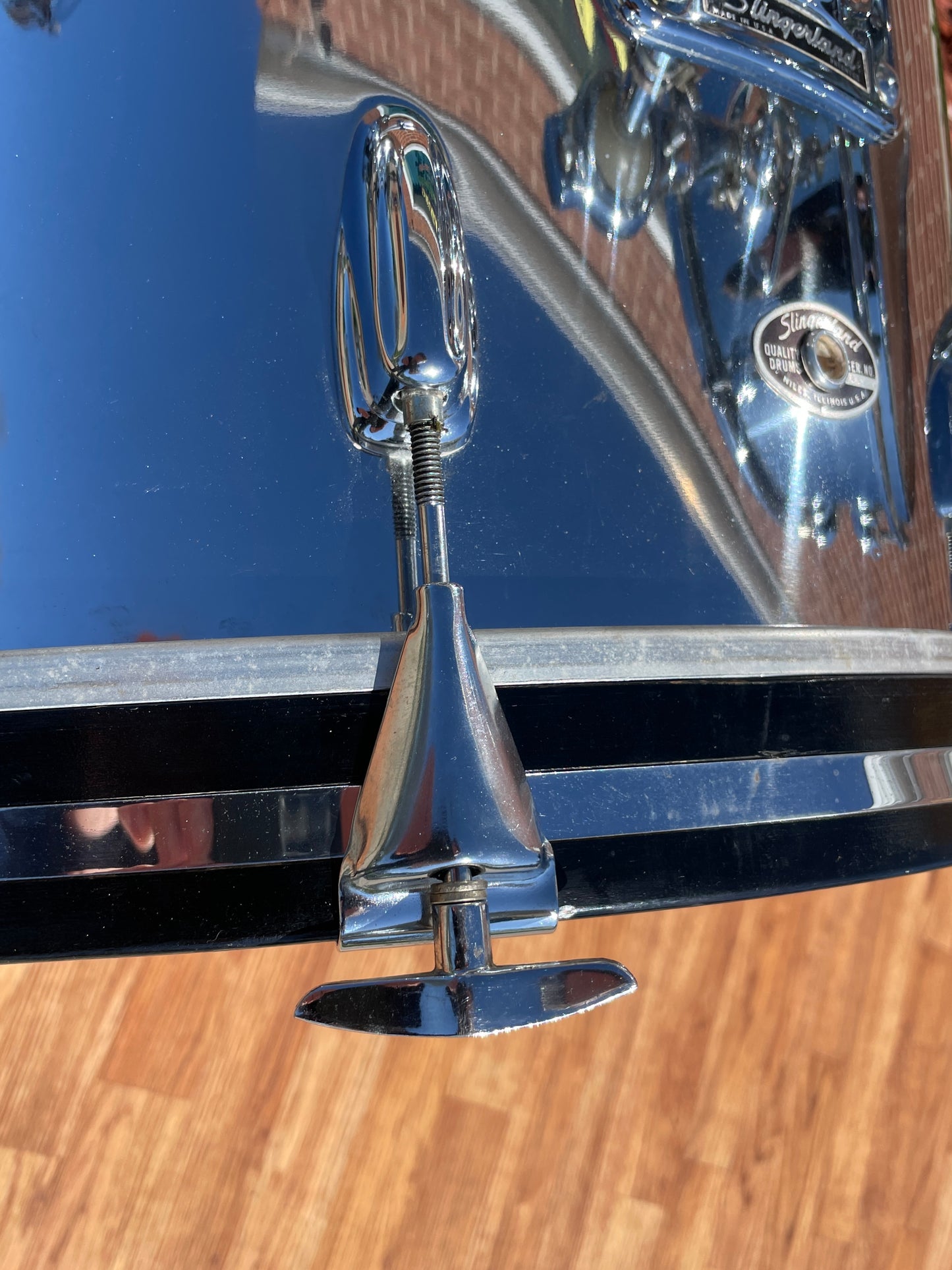 1970s Slingerland No. 9N Modern Jazz Outfit Drum Set Chrome Over Wood 20/12/14