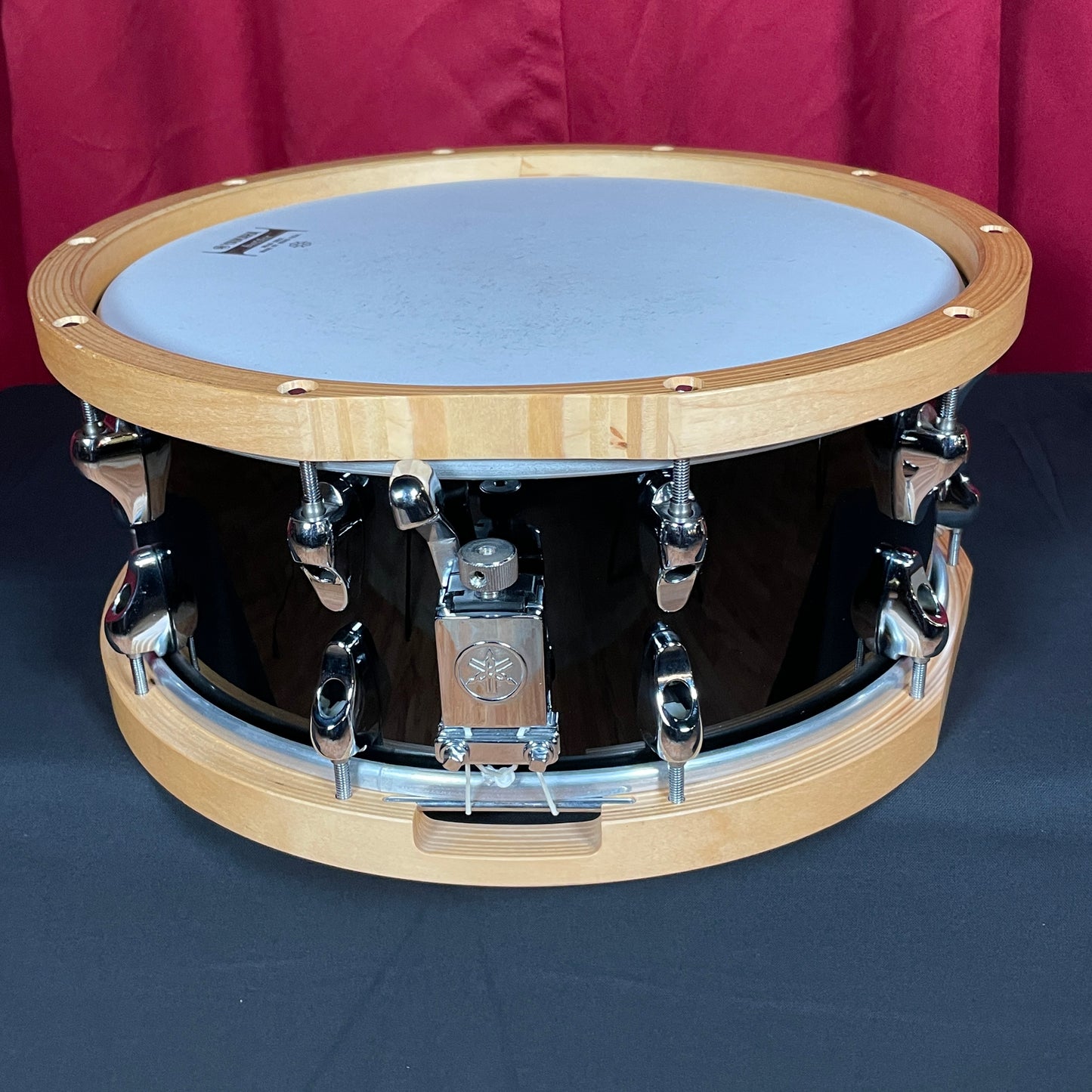 Yamaha Anton Fig 6x14 Snare Drum Black w/ Maple Wood Hoops MIJ