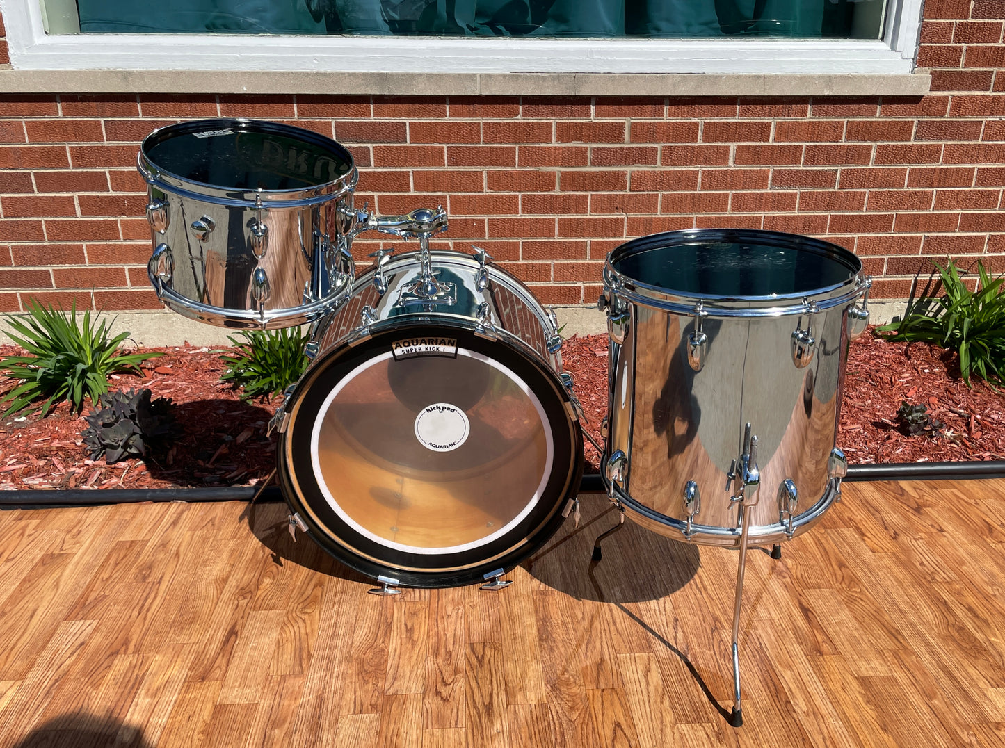 1970s Slingerland No. 9N Modern Jazz Outfit Drum Set Chrome Over Wood 20/12/14