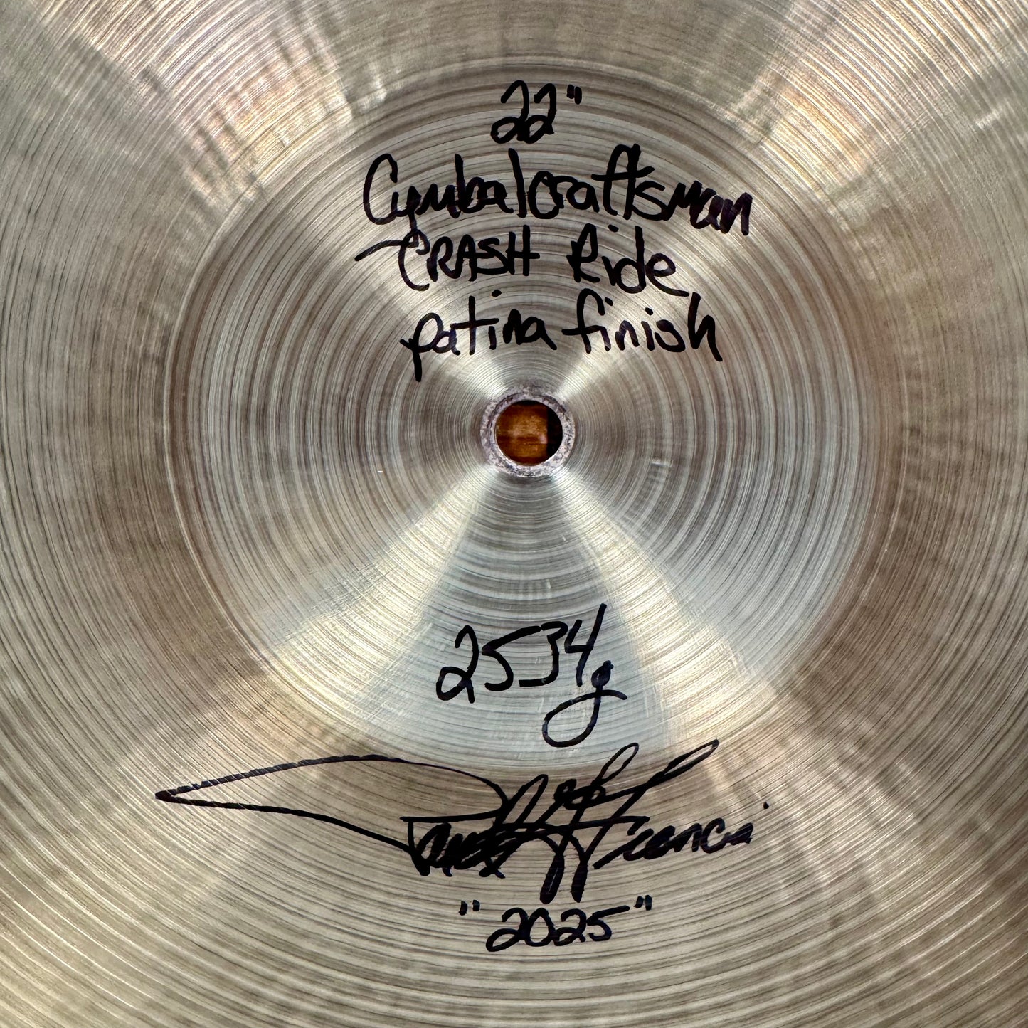 22" Royal Cymbals Cymbal Craftsman Crash Ride Cymbal Patina Finish 2534g *Video Demo*