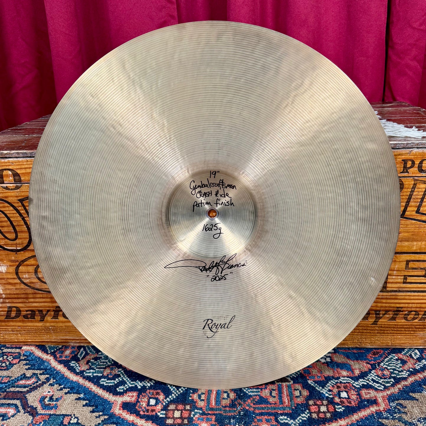 19" Royal Cymbals Cymbal Craftsman Crash Ride Patina Finish 1625g *Video Demo*