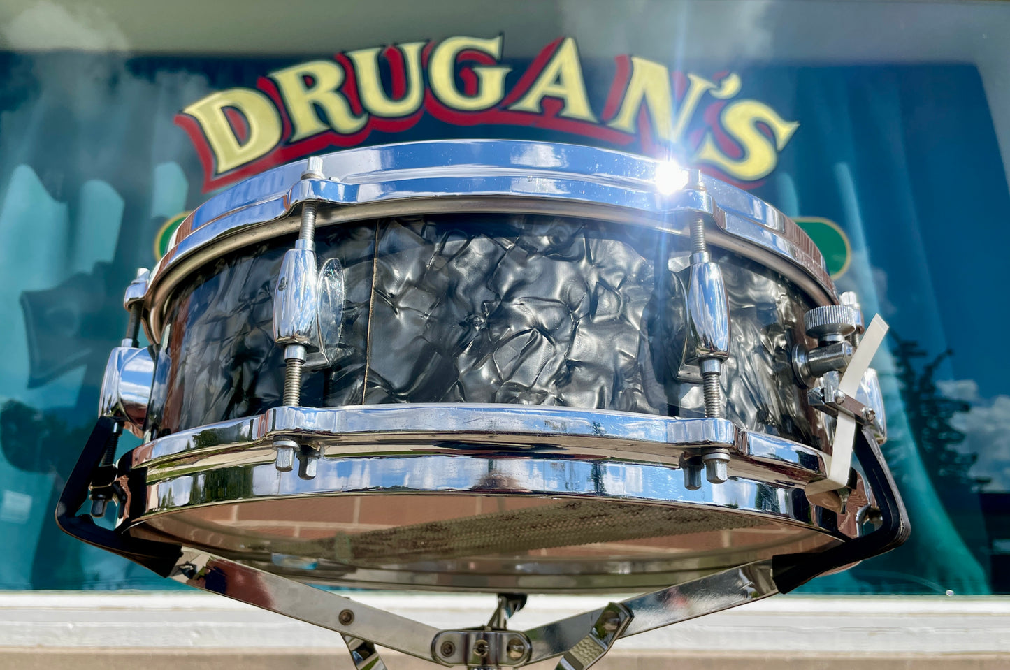 1960s Gretsch 4x14 Progressive Jazz X4175 Snare Drum Black Diamond Pearl