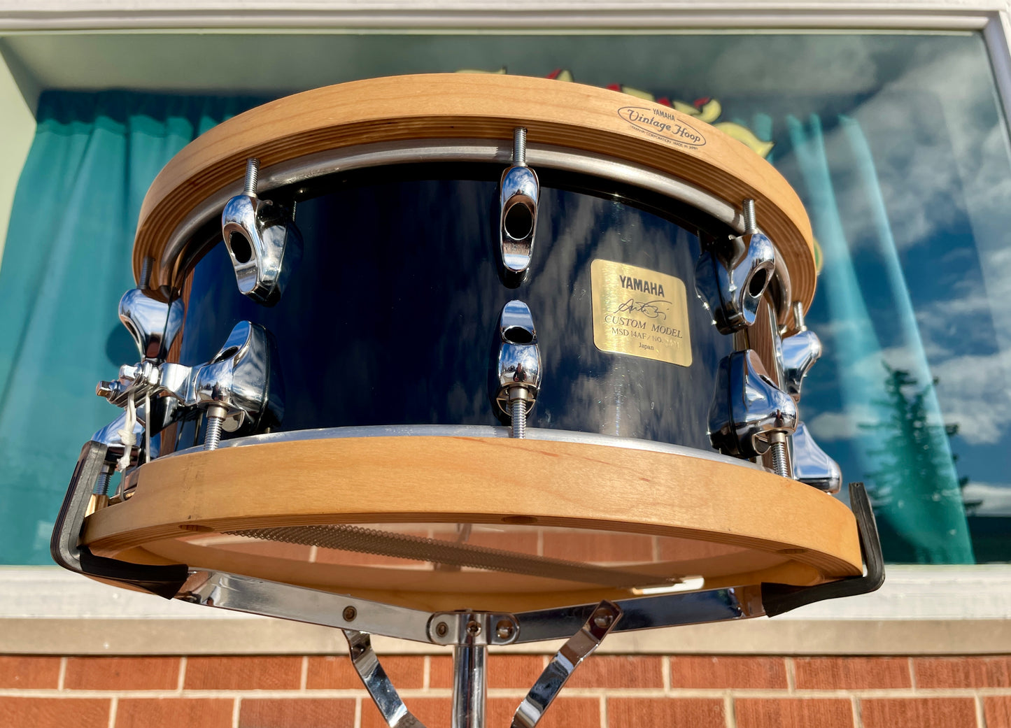 Yamaha Anton Fig 6x14 Snare Drum Black w/ Maple Wood Hoops MIJ