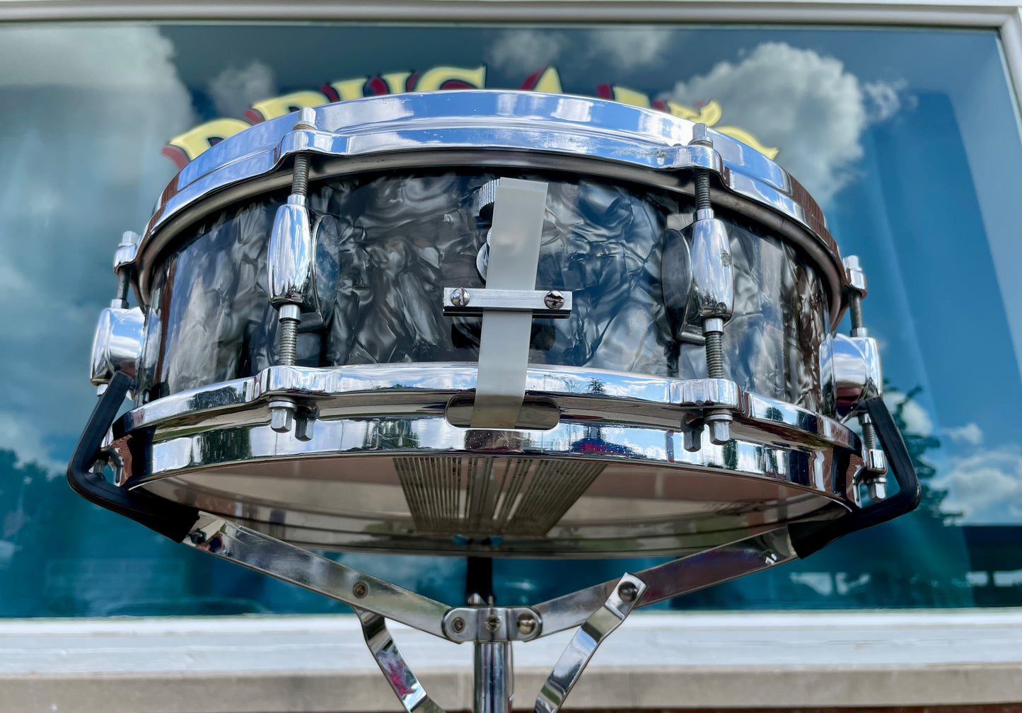 1960s Gretsch 4x14 Progressive Jazz X4175 Snare Drum Black Diamond Pearl