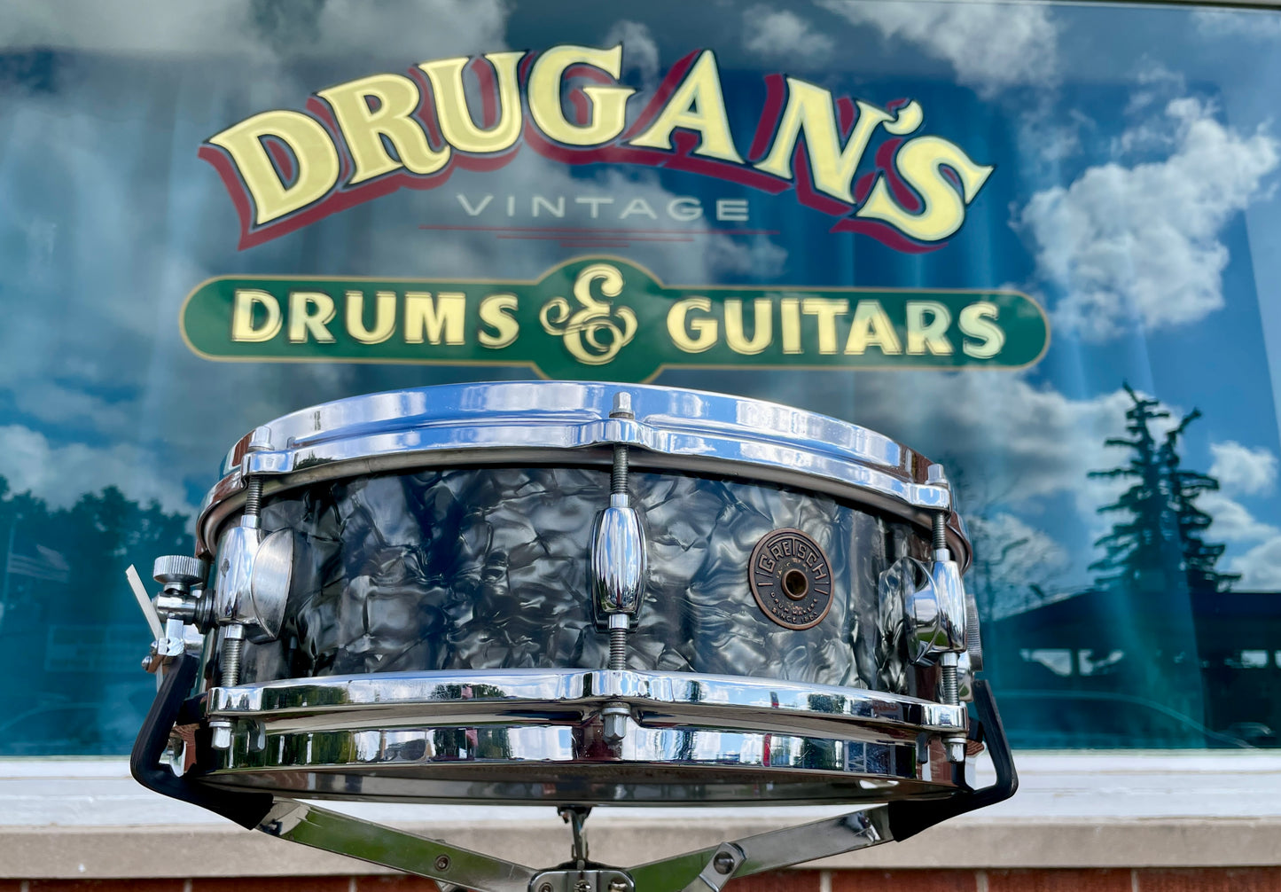 1960s Gretsch 4x14 Progressive Jazz X4175 Snare Drum Black Diamond Pearl