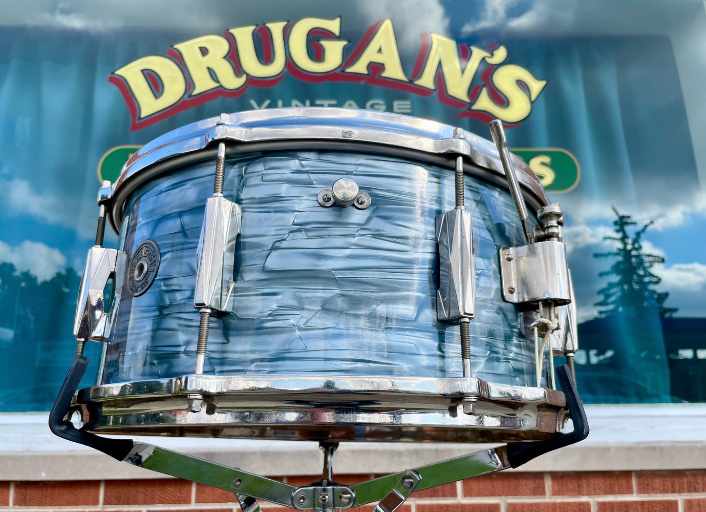 1940s Gretsch Broadkaster 6.5x14 Snare Drum No. X4152 Midnight Blue Pearl