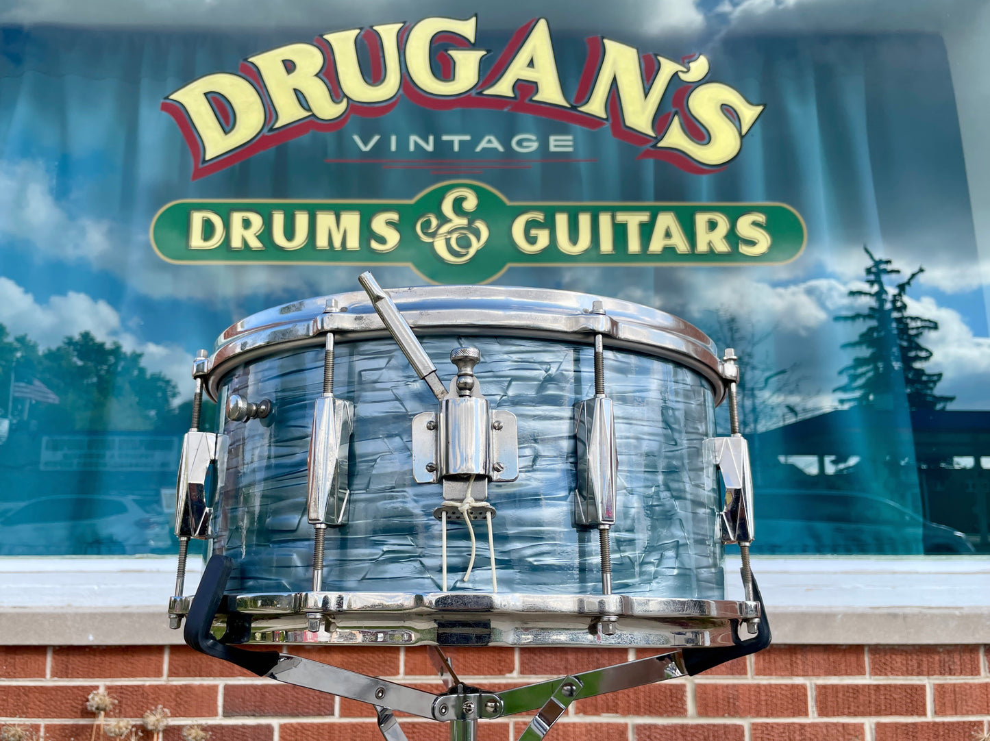 1940s Gretsch Broadkaster 6.5x14 Snare Drum No. X4152 Midnight Blue Pearl