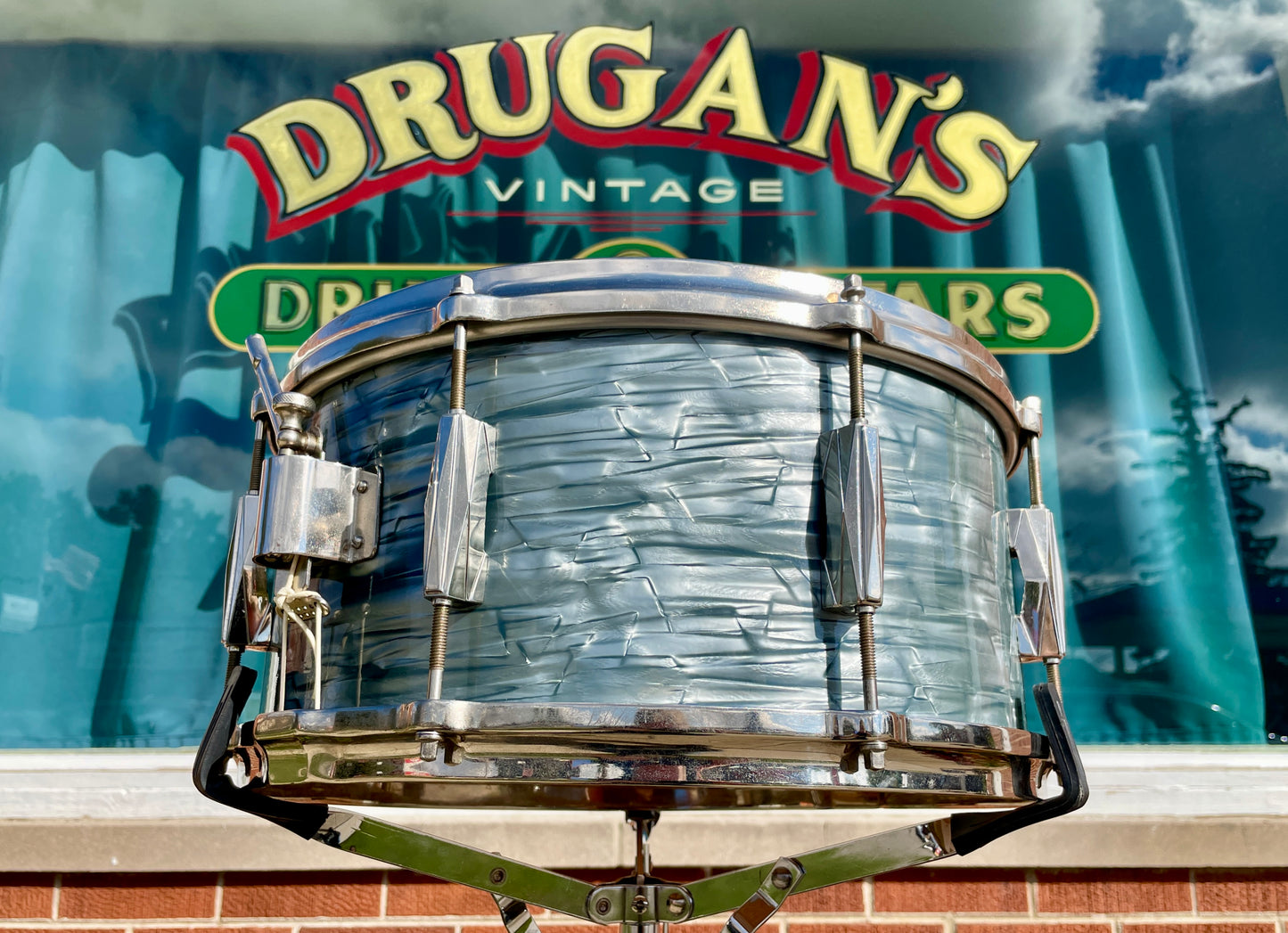 1940s Gretsch Broadkaster 6.5x14 Snare Drum No. X4152 Midnight Blue Pearl