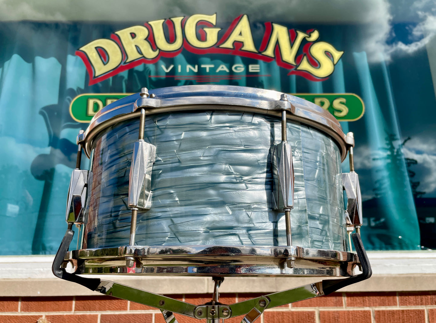 1940s Gretsch Broadkaster 6.5x14 Snare Drum No. X4152 Midnight Blue Pearl