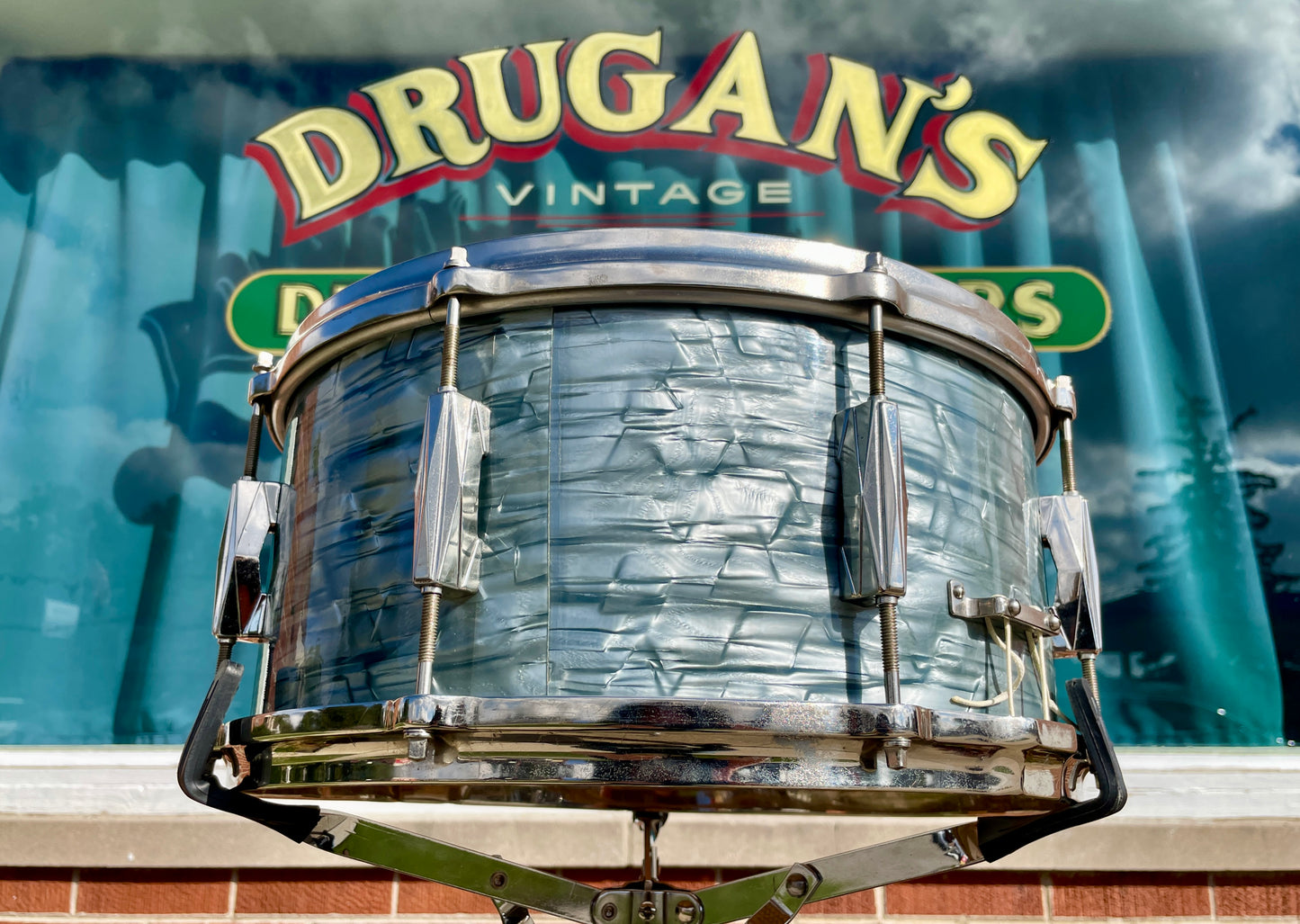 1940s Gretsch Broadkaster 6.5x14 Snare Drum No. X4152 Midnight Blue Pearl