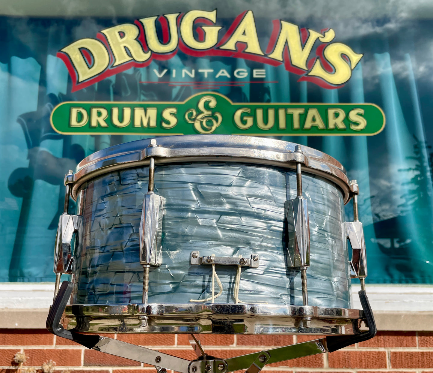 1940s Gretsch Broadkaster 6.5x14 Snare Drum No. X4152 Midnight Blue Pearl