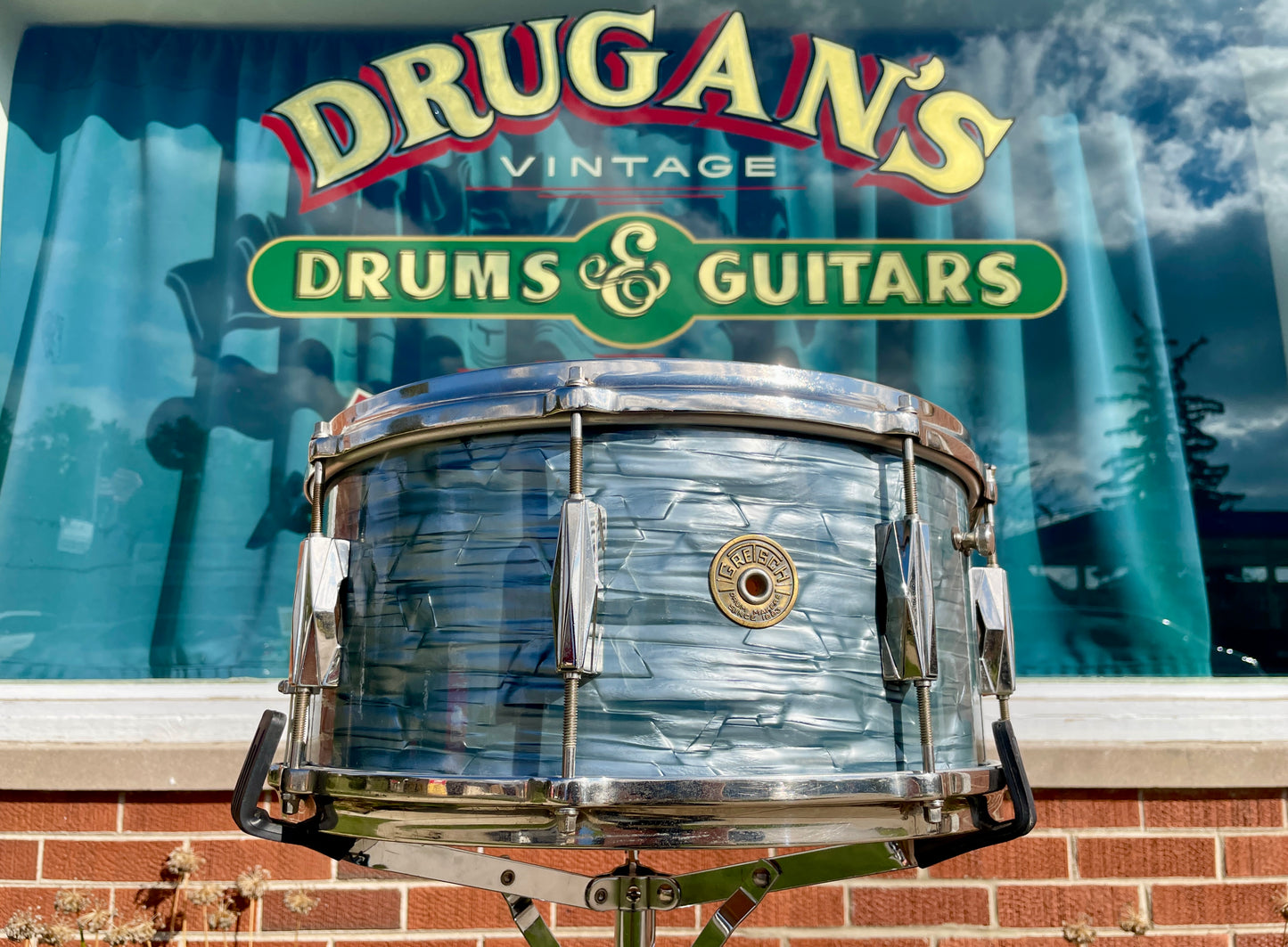 1940s Gretsch Broadkaster 6.5x14 Snare Drum No. X4152 Midnight Blue Pearl