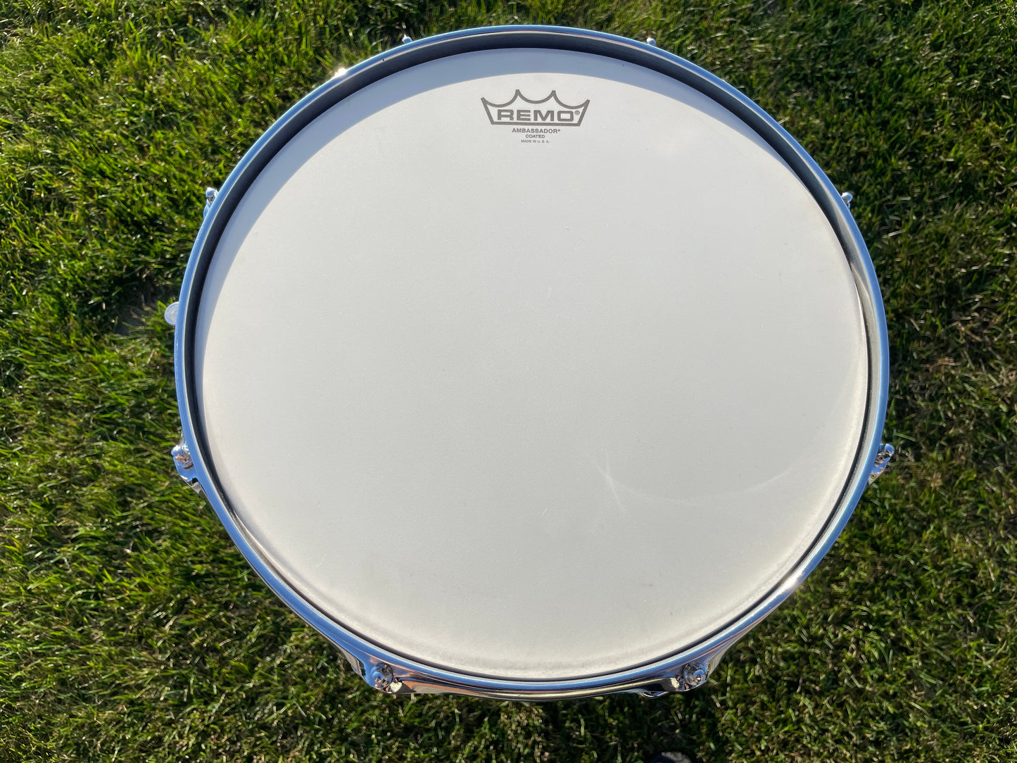 1965 Ludwig Downbeat 4x14 Snare Drum Red Sparkle