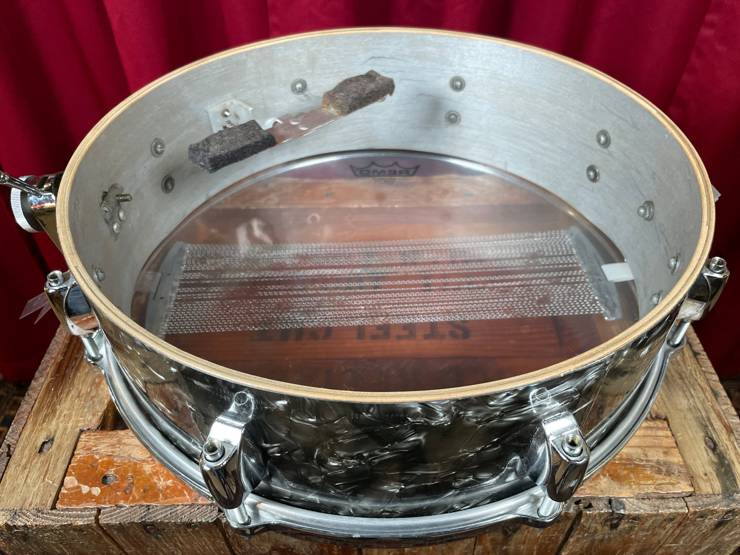 1960s Gretsch 4x14 Progressive Jazz X4175 Snare Drum Black Diamond Pearl