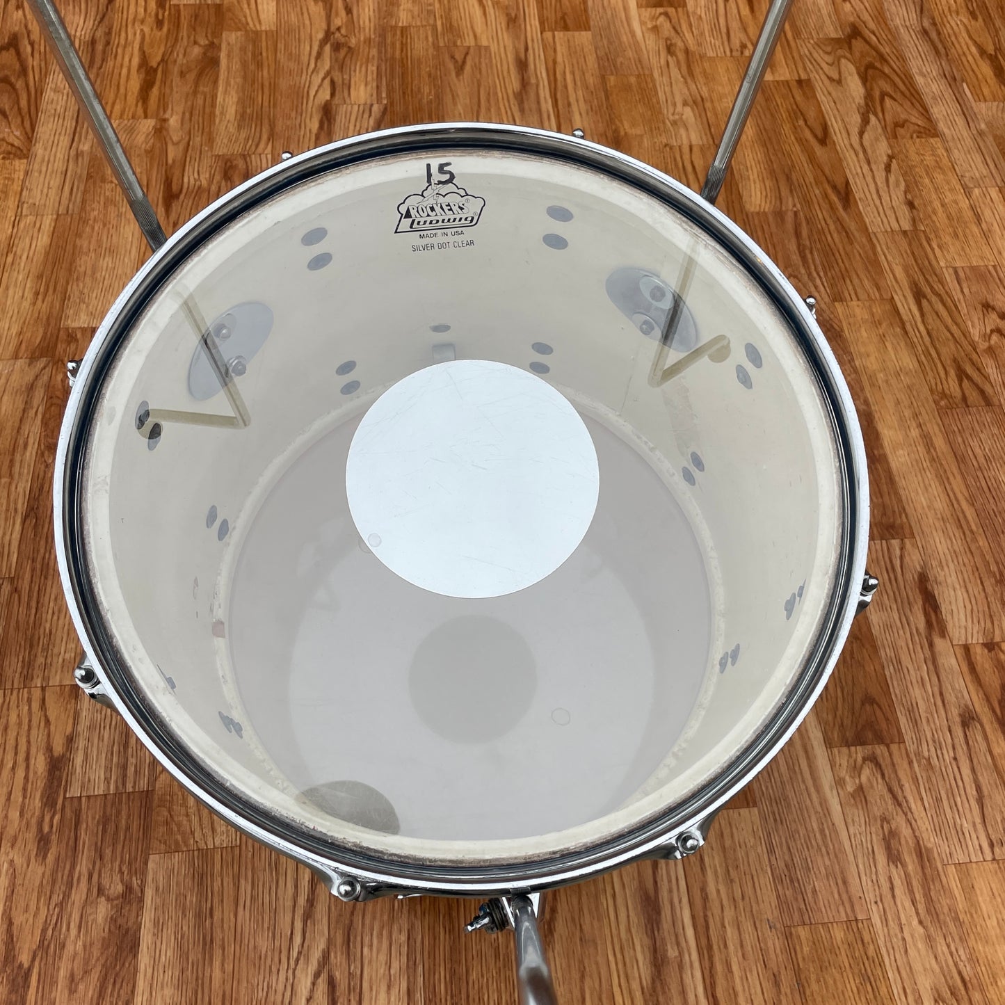 1960s Ludwig 12x15 Floor Tom Tenor Drum Conversion Blue Sparkle Pre-Serial