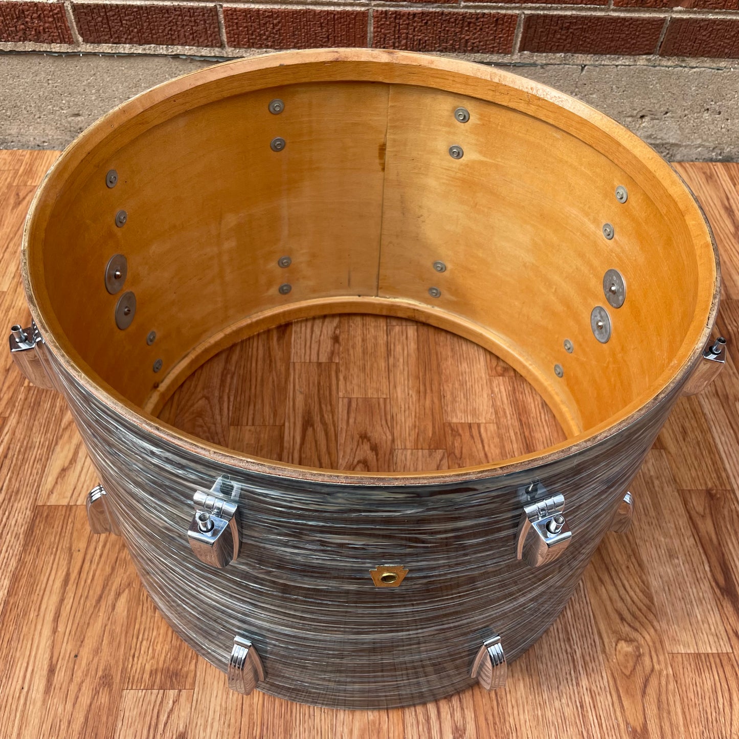 1960s Ludwig 14x20 Virgin Bass Drum Oyster Blue Pearl Rock Duo