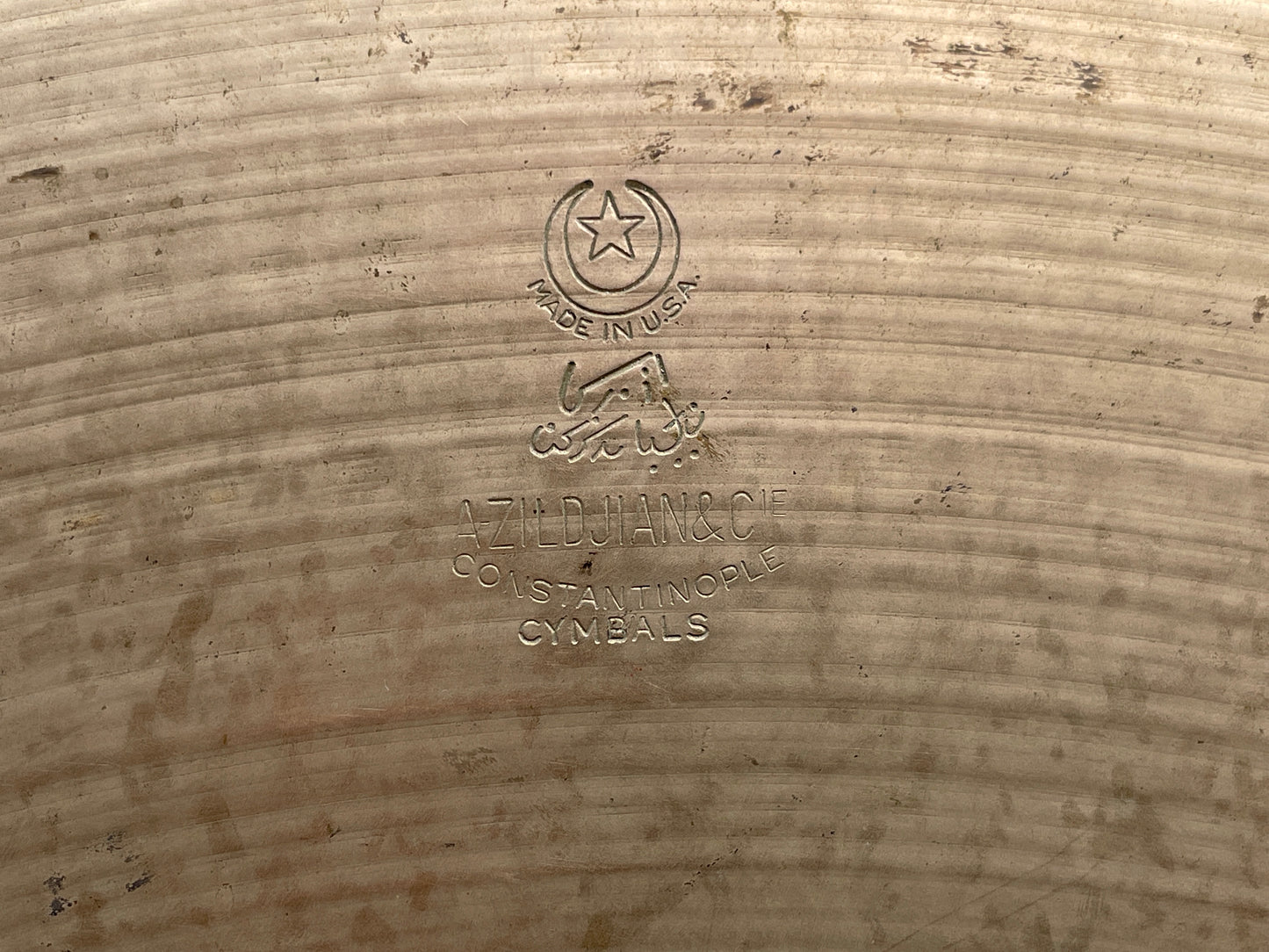 22" A. Zildjian & CIE Constantinople 1970s Flat Ride Cymbal 3564g *Video Demo*