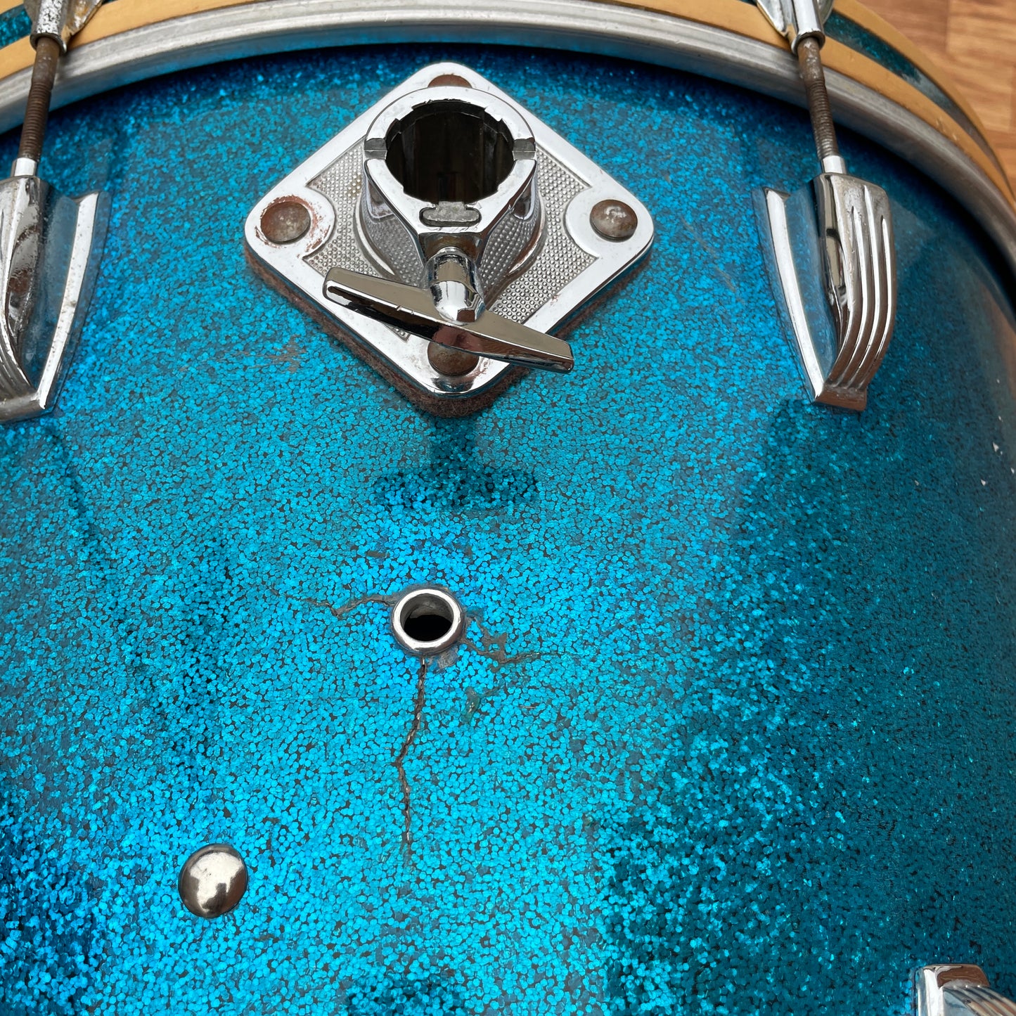 1959 WFL Ludwig 14x20 Bass Drum Blue Sparkle
