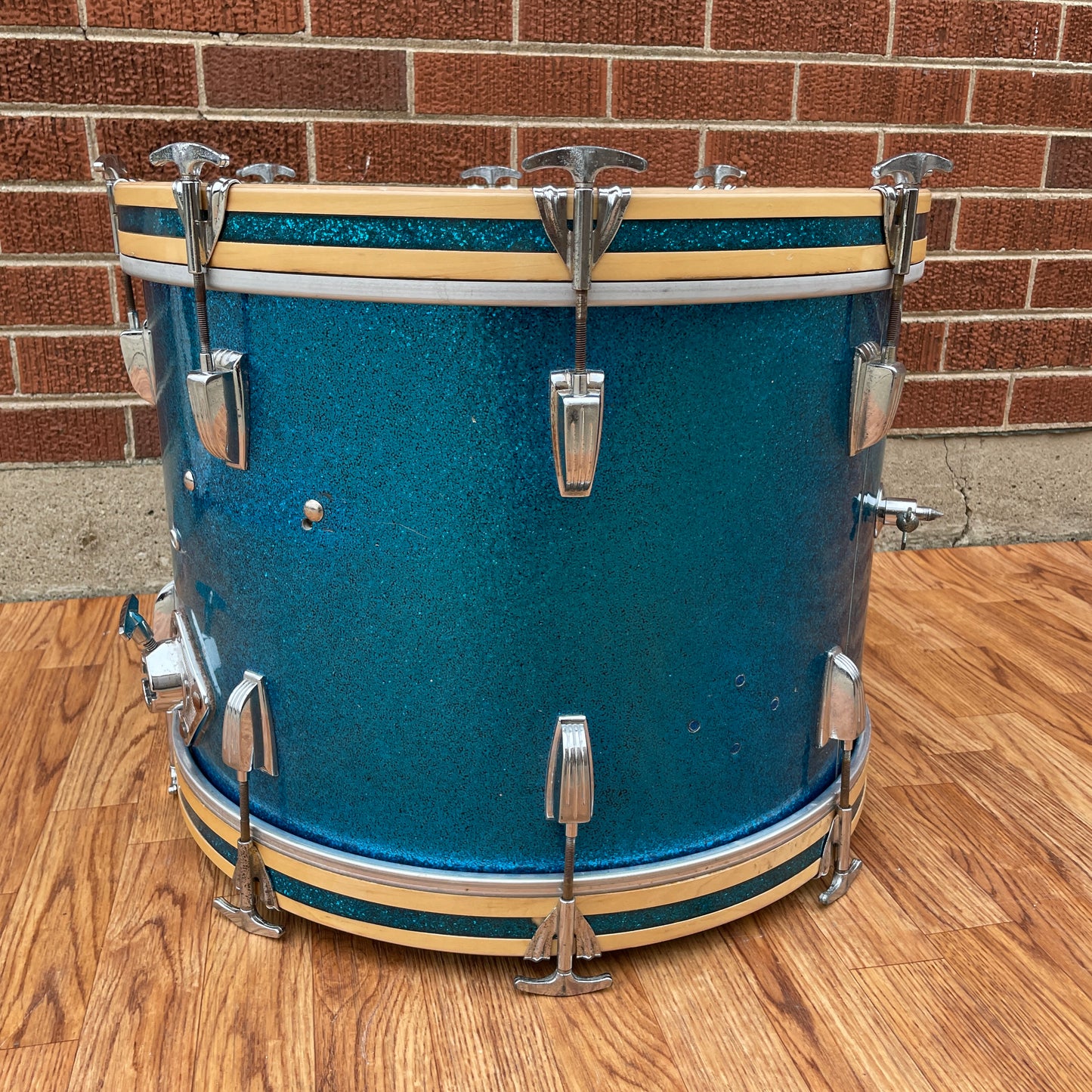 1959 WFL Ludwig 14x20 Bass Drum Blue Sparkle