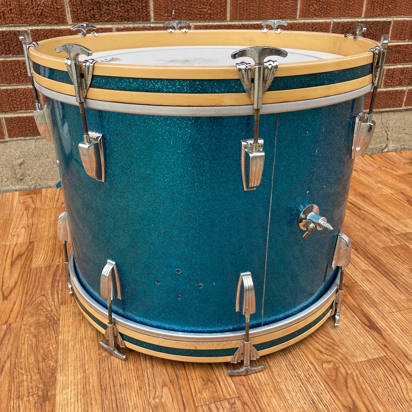 1959 WFL Ludwig 14x20 Bass Drum Blue Sparkle