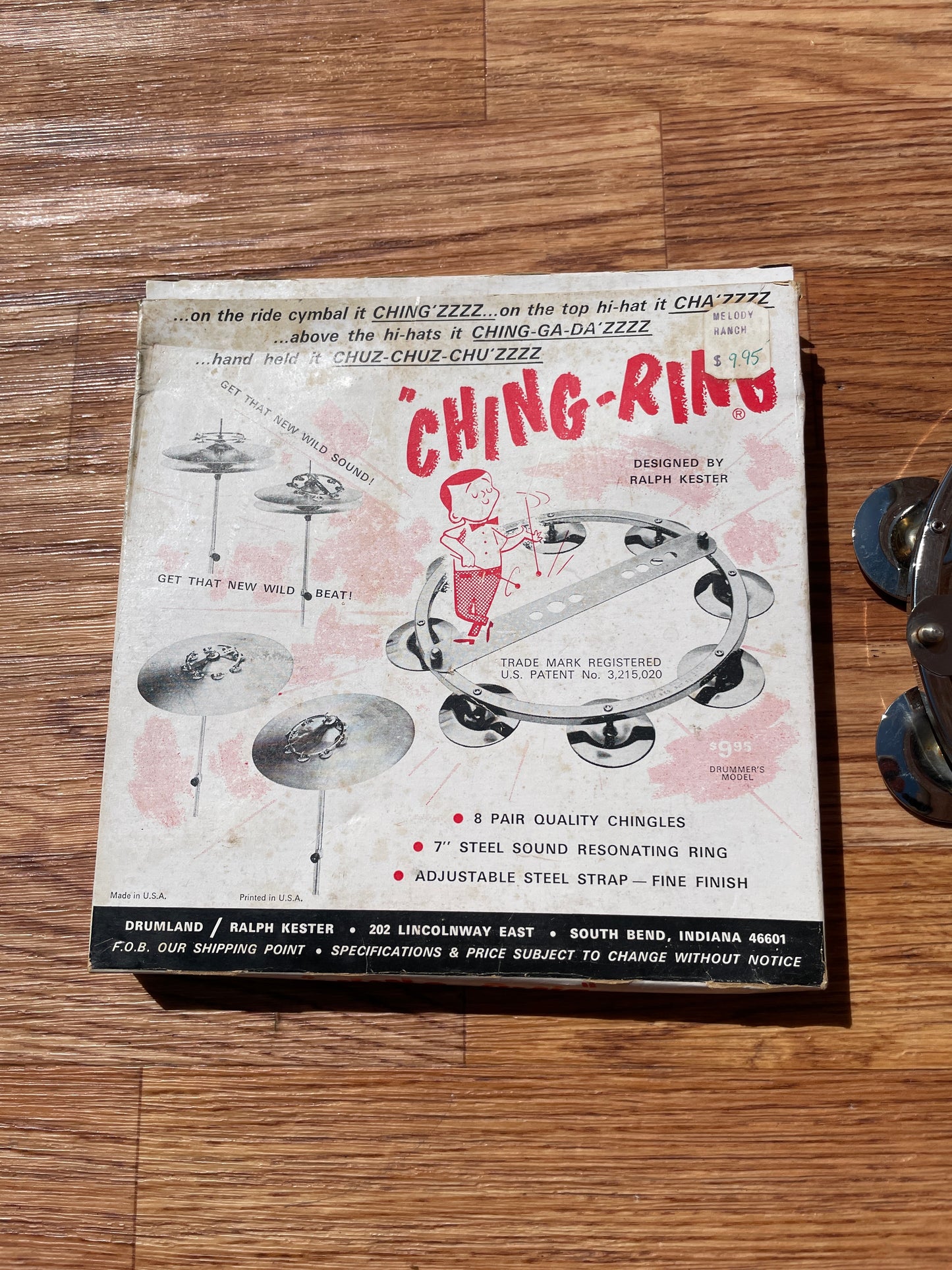 NOS Vintage Original Ralph Kester Ching Ring Hi-Hat Tambourine John Bonham