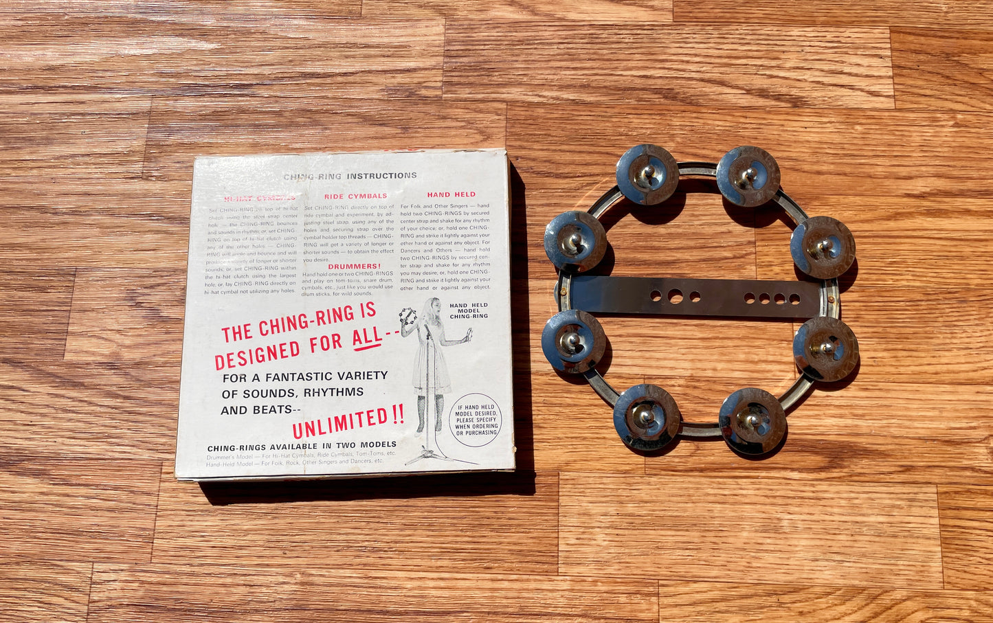 NOS Vintage Original Ralph Kester Ching Ring Hi-Hat Tambourine John Bonham
